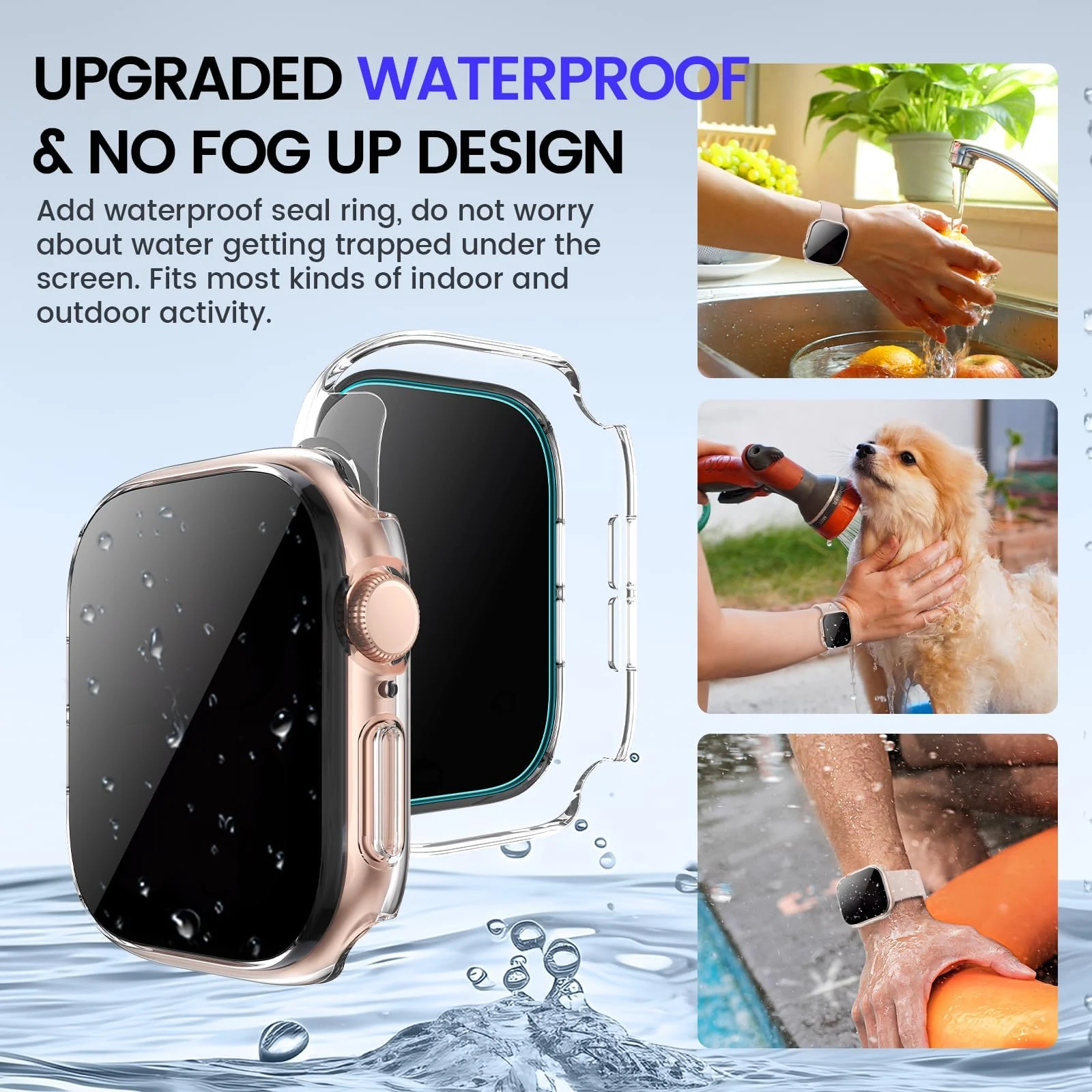 DL3 Mobilak Privacy Case for Apple Watch Series 9/8/7 45mm Screen Protector, Anti-Spy Tempered Glass Film Apple Watch Cover Hard PC Case Bumper for iWatch 45 mm Series 9 8 7 - Clear