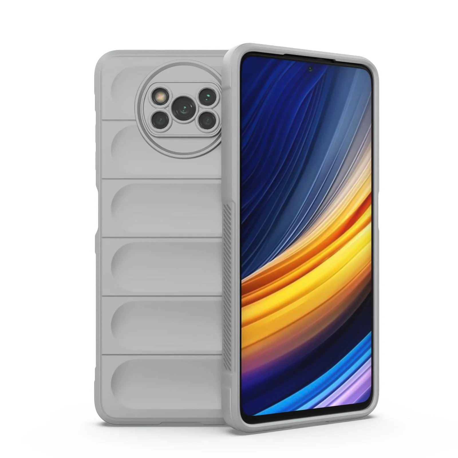 DL3 Mobilak Flexible Silicone and TPU Protective Case with Camera Protection for Xiaomi Poco X3 NFC / Poco X3 / Poco X3 Pro - Gray