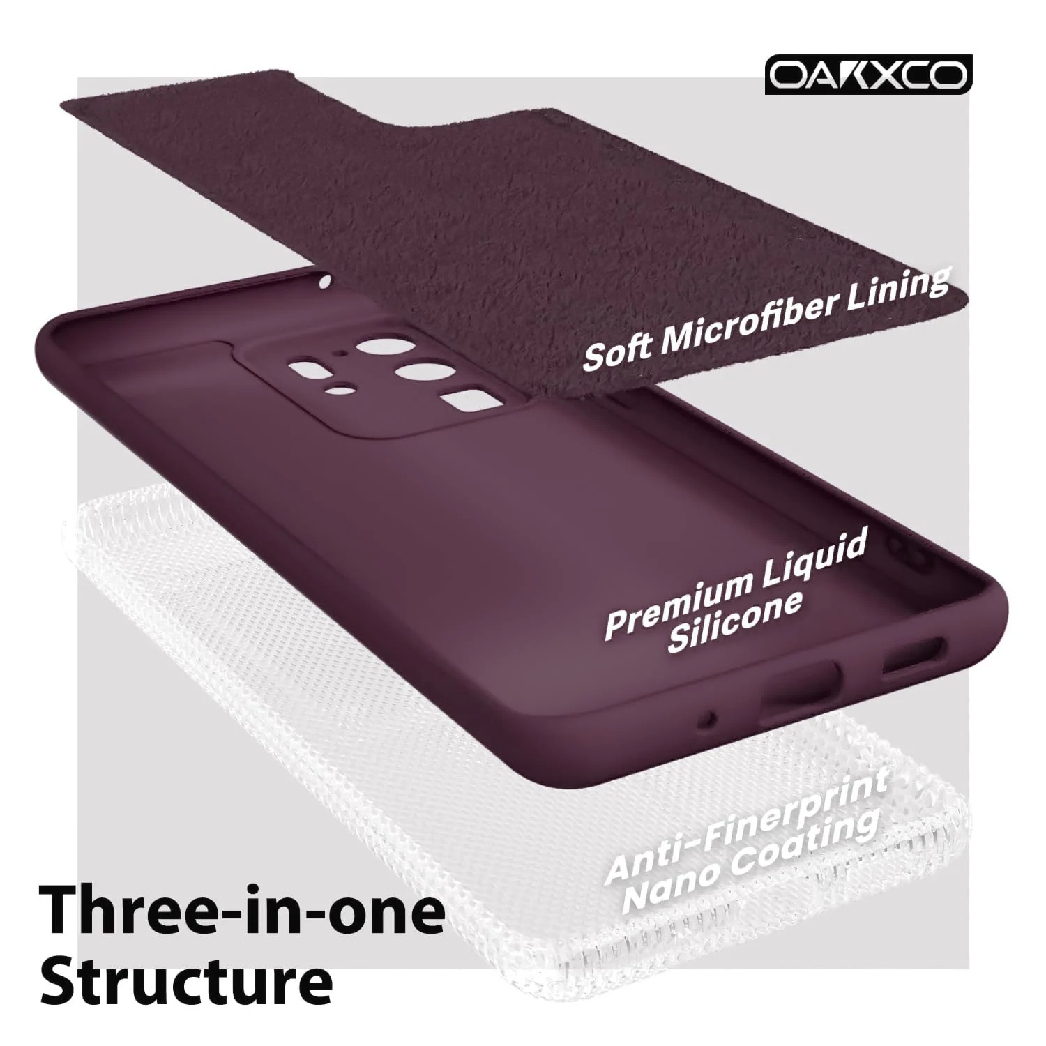 "DL3 Mobilak Liquid Silicone Protective Case for Samsung Galaxy Note 20 5G (6.7"") with Microfiber Lining and Shockproof Design - Wine Red"