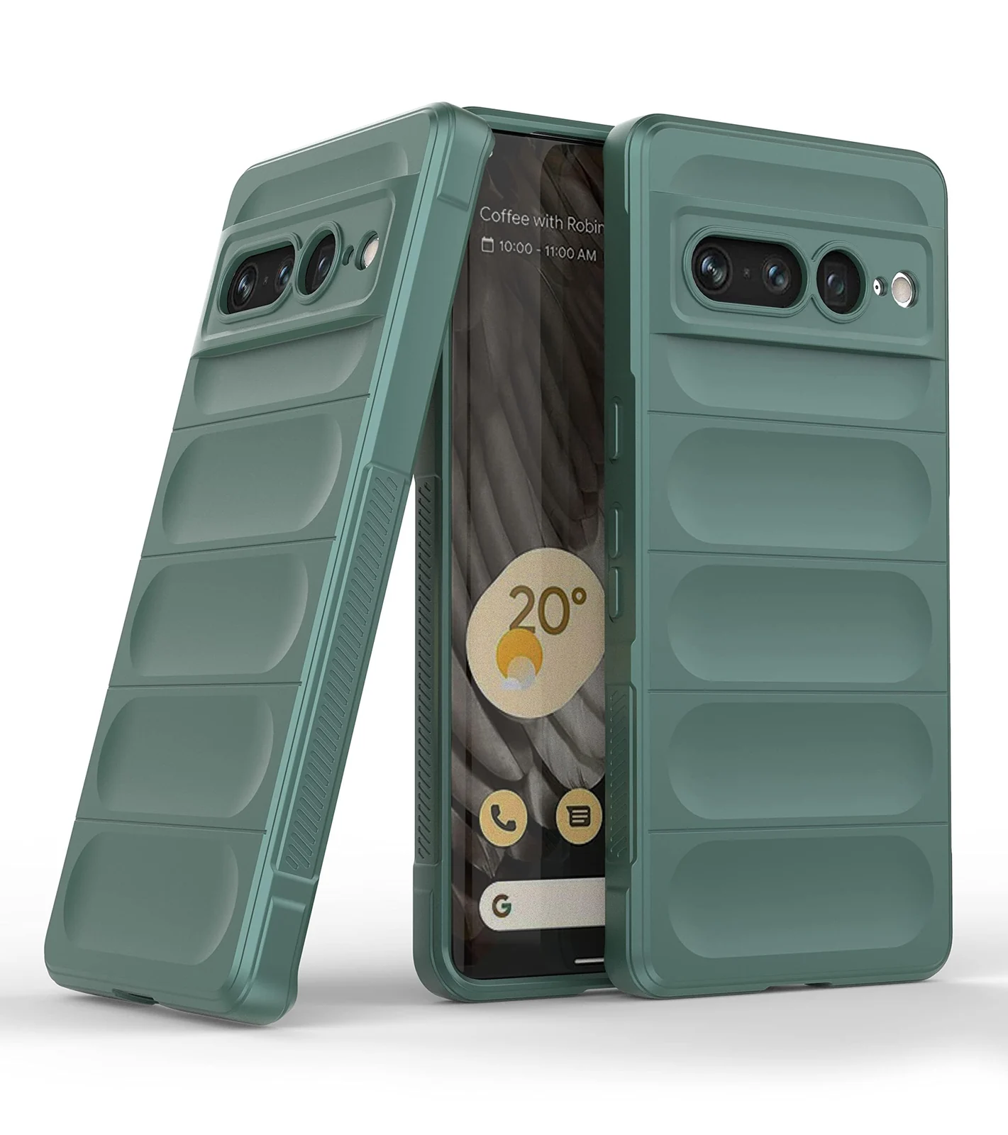 DL3 Mobilak Soft Silicone Protective Case for Google Pixel 7 Pro with Camera Protection and Shockproof Design - Green