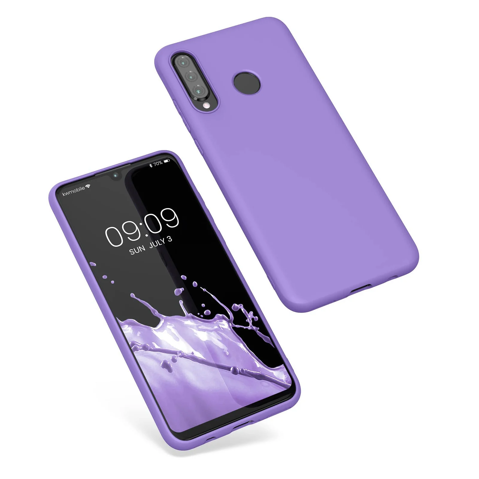 DL3 Mobilak Silicone Protective Case for Huawei Y9S / Honor 9X Pro / P Smart Pro 2019, Shock-absorbing protection, Scratch-resistant surface, Soft microfiber lining - Light Purple