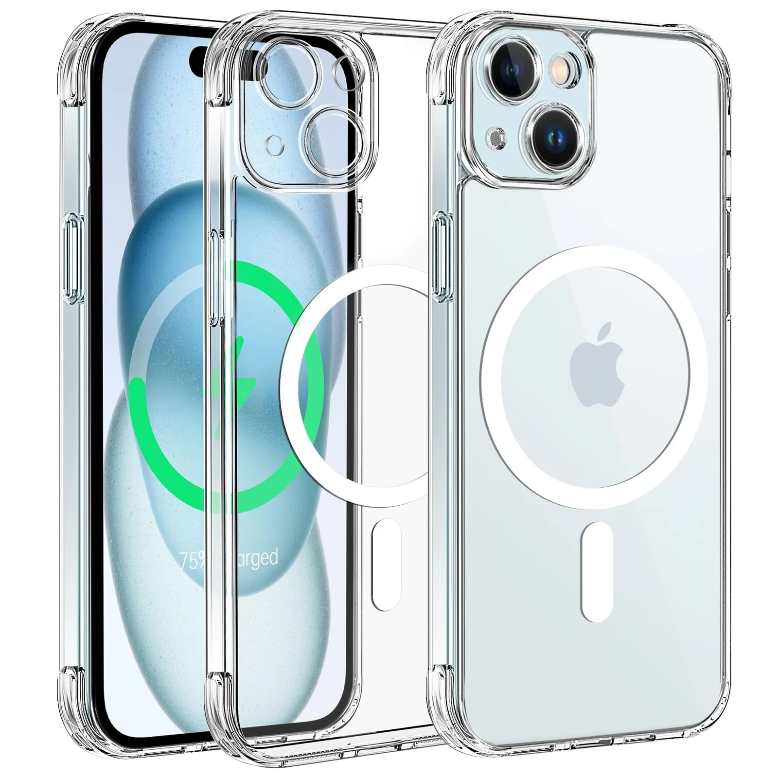 DL3 Mobilak Clear TPU Case for iPhone 13 / iPhone 14 Camera Protection, Compatible with MagSafe accessories, Supports wireless charging, Camera protection - Clear