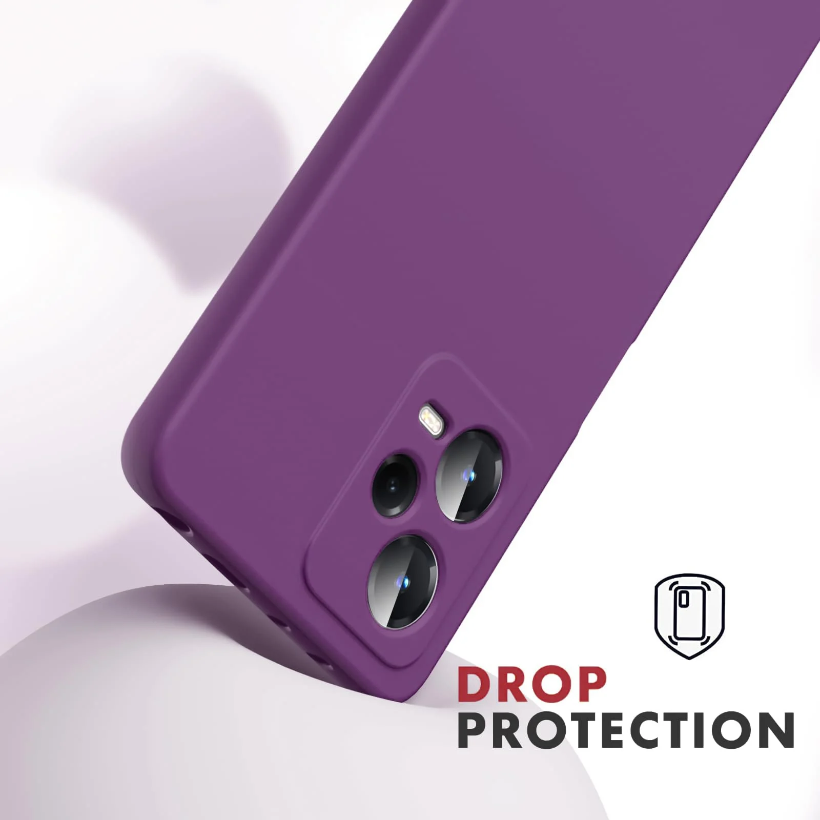 DL3 Mobilak Liquid Silicone Protective Case with Soft Microfiber Lining with Full Camera Protection for Xiaomi Redmi Note 12 Pro Plus 5G - Violet