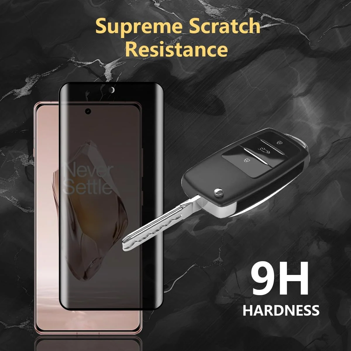 DL3 Mobilak Screen Protector for OnePlus 12R UV Glass Fingerprint Reader Support 3D Curved Anti-Spy Tempered Glass Screen Protector - Privacy