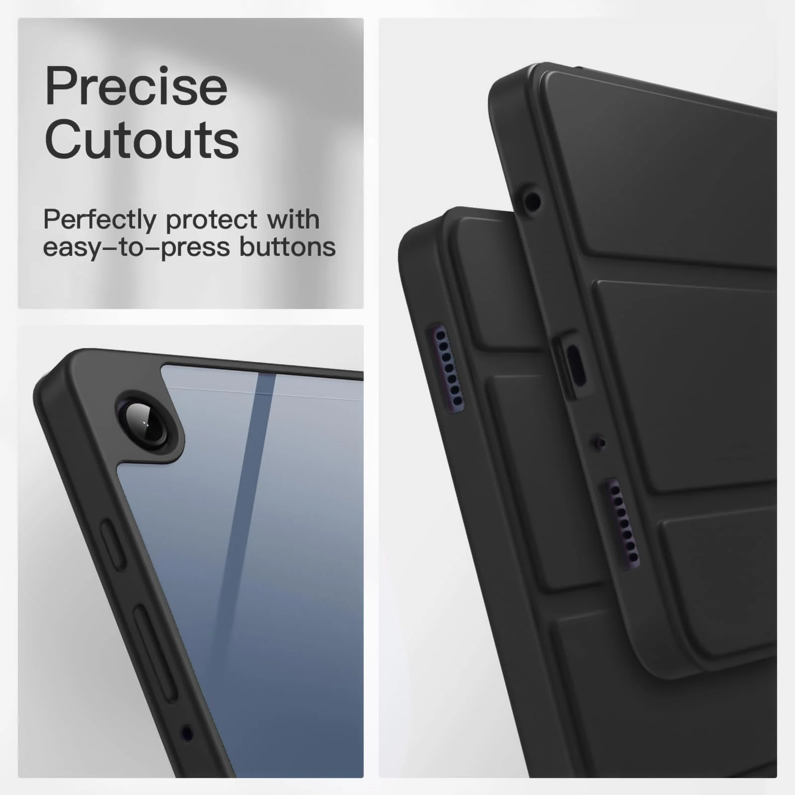 DL3 Mobilak Samsung Galaxy Tab A9+/ A9 Plus Case 11 inch 2023 (SM-X210/X216/X218) with Pen Holder, Soft TPU Back Trifold Stand Protective Smart Cover Flip, Auto Wake&Sleep - Black