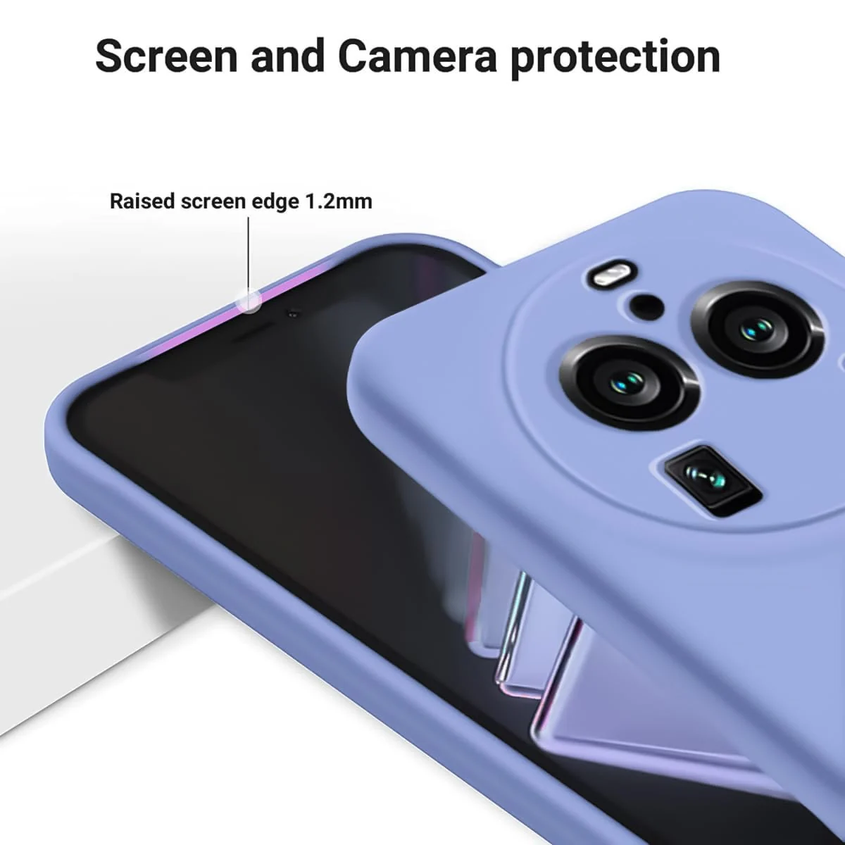 DL3 Mobilak Liquid Silicone Protective Case with Soft Microfiber Lining with Full Camera Protection for OPPO Find X6 Pro - Baby Blue