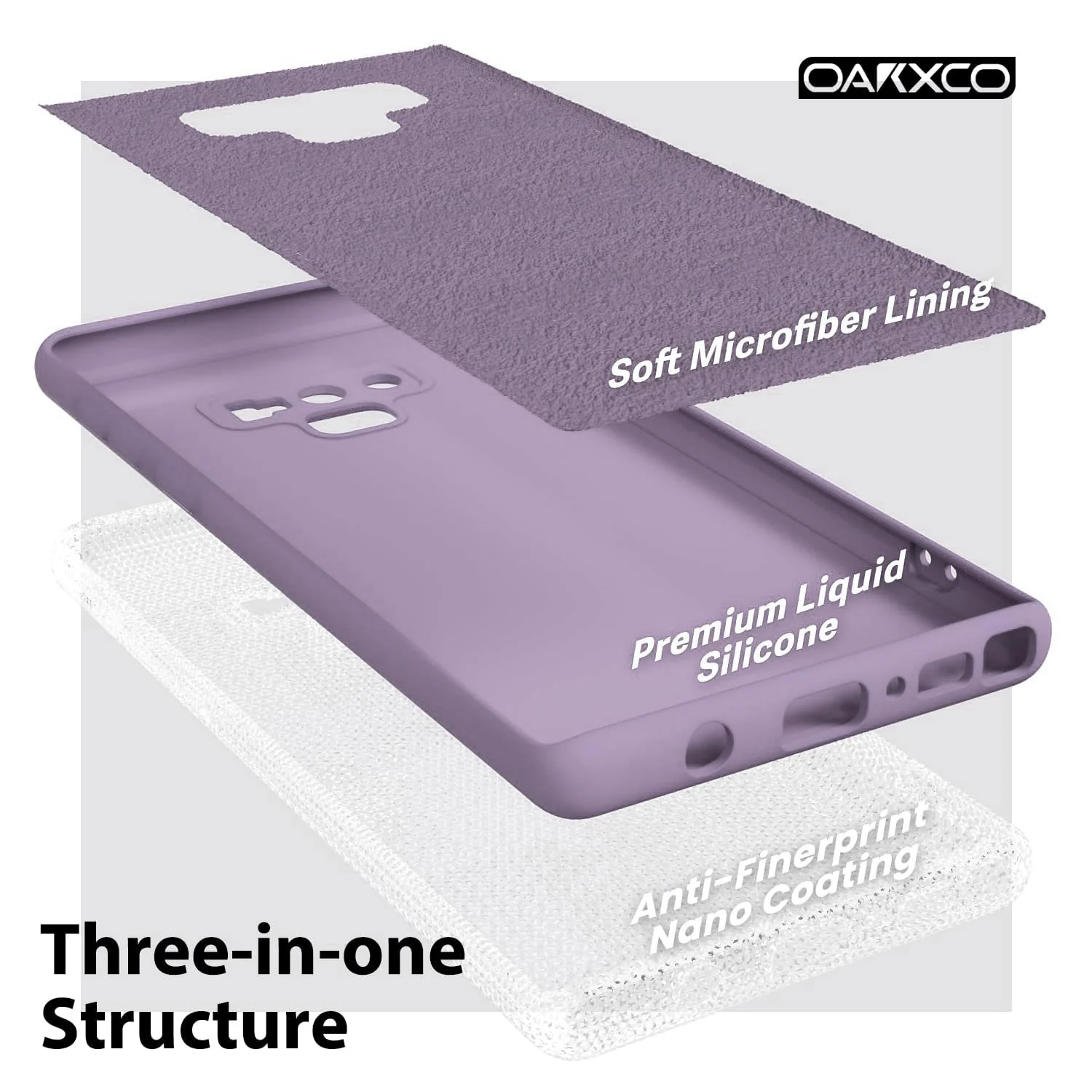 DL3 Mobilak Silicone Protective Case for Samsung Galaxy Note 9, Shock-absorbing protection, Scratch-resistant surface, Soft microfiber lining - Lavender