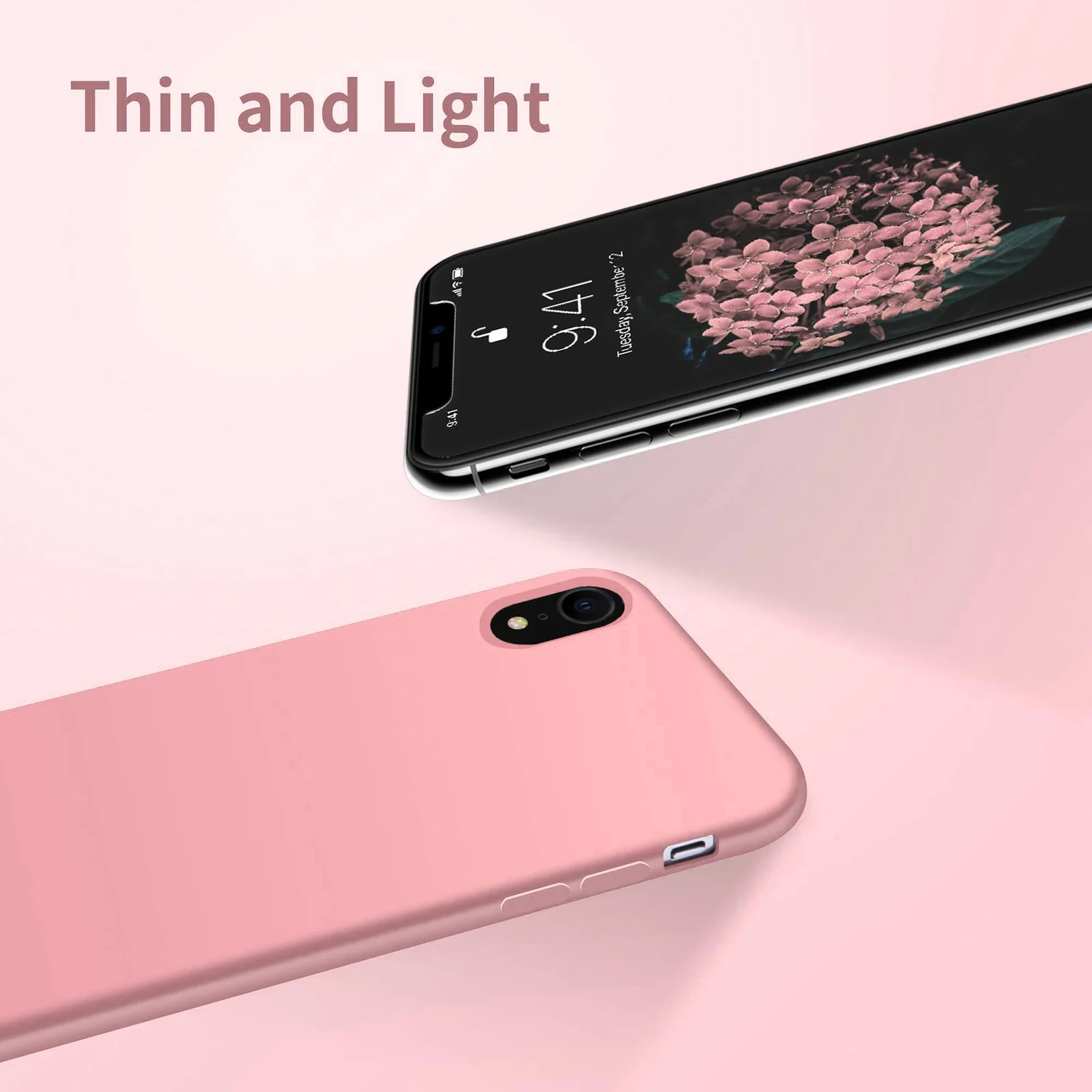 DL3 Mobilak Liquid Silicone Case for iPhone XR, Shock-absorbing protection, Scratch-resistant surface, Soft microfiber lining - Pastel Pink 2