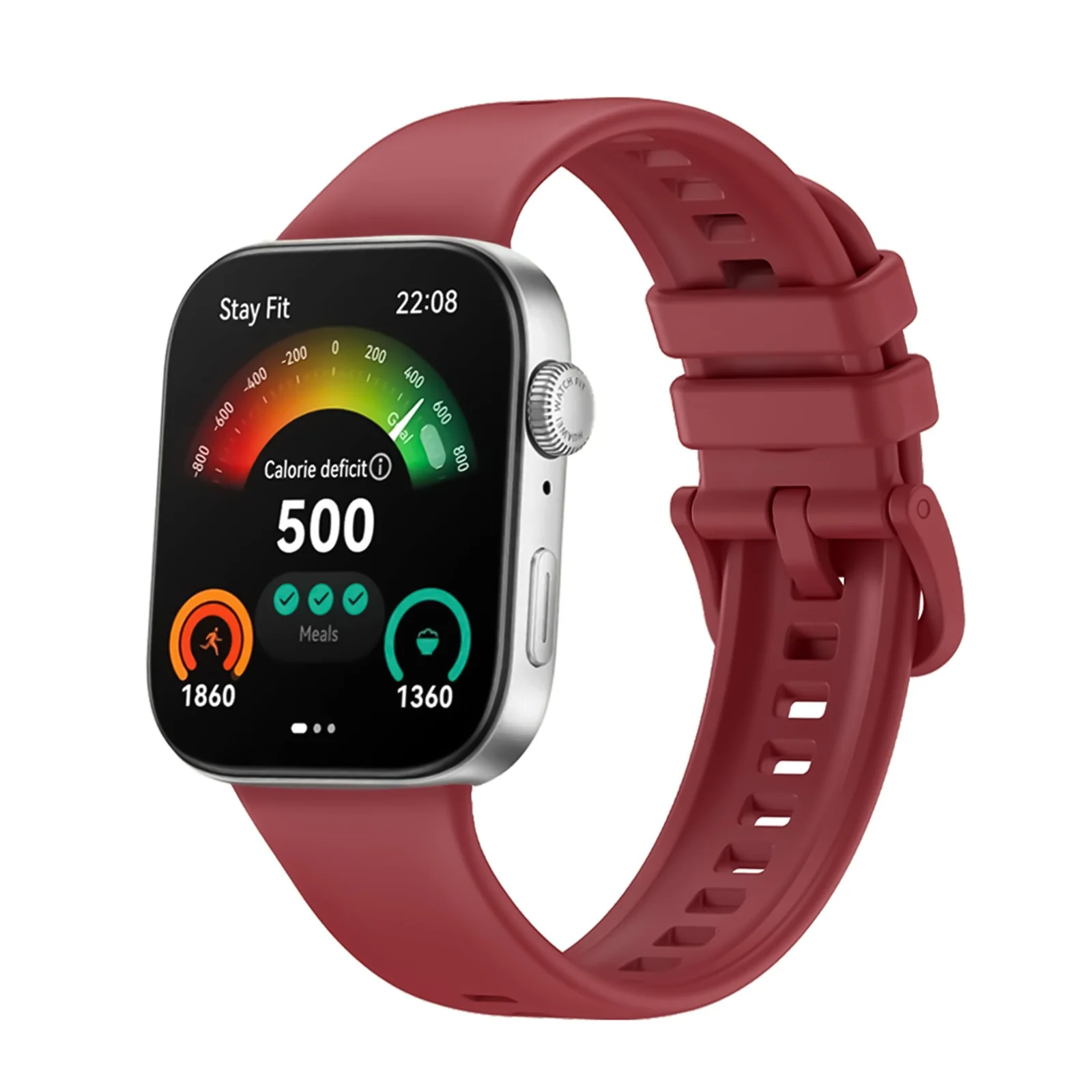 DL3 Mobilak Silicone Bracelet for Huawei Watch Fit 3/Watch Fit 4 Pro/Fit 4 Strap, Soft Silicone Sport Replacement Strap for Women/Men, Adjustable Waterproof Sports Band - Dark Red