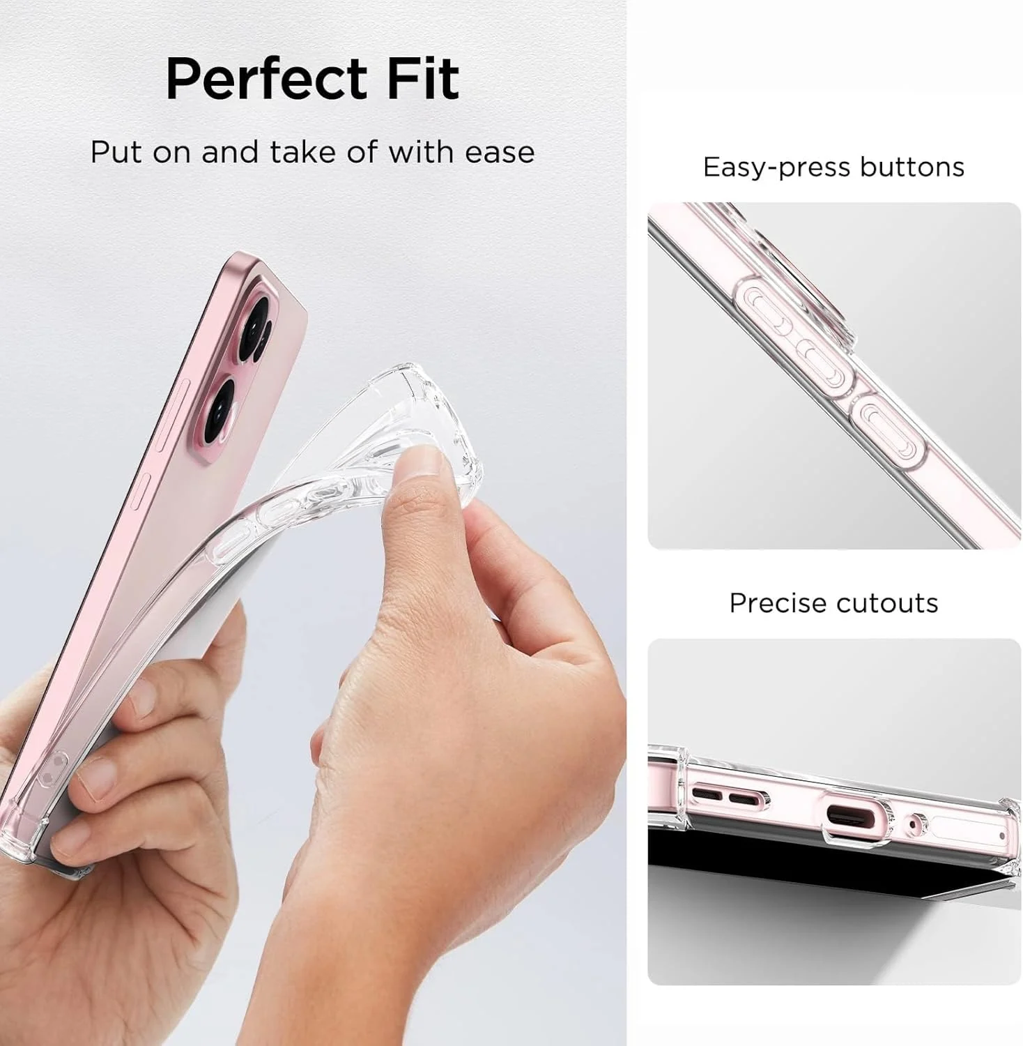 DL3 Mobilak Case Compatible with OPPO Reno 13 PRO 5G, Cover Silicone TPU Gorilla Anti-shock Protector Camera Shockproof Corners - Clear