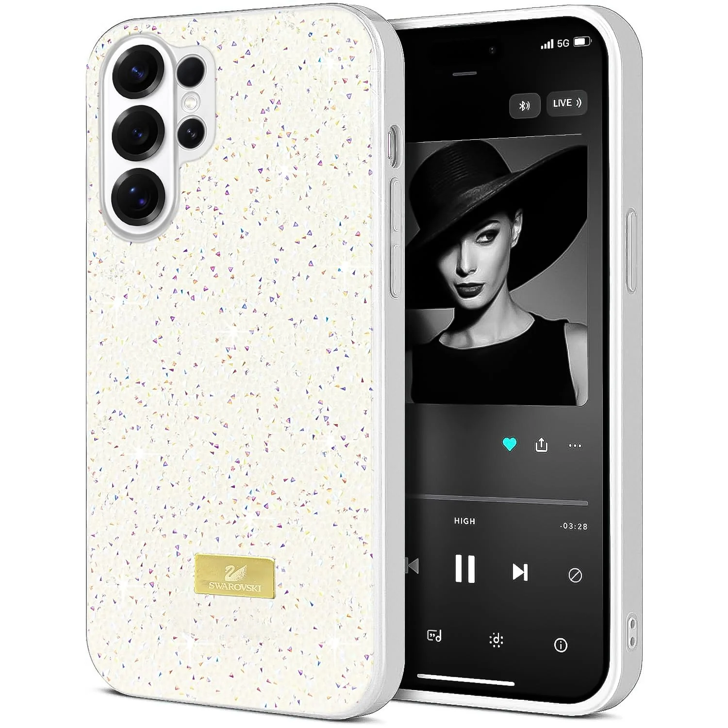 DL3 Mobilak Glitter Protective Case for Samsung Galaxy S25 Ultra, Supports wireless charging, Shock-absorbing protection, Scratch-resistant surface