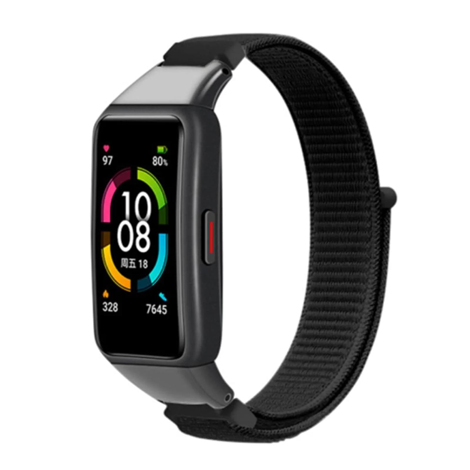 DL3 Mobilak Nylon Band for Honor Band 6/Huawei Band 6 Pro/Huawei Band 6, Nylon Watch Strap Sport Wristband Soft Replacement Watch Strap Adjusable Wrist for Women Men - Black