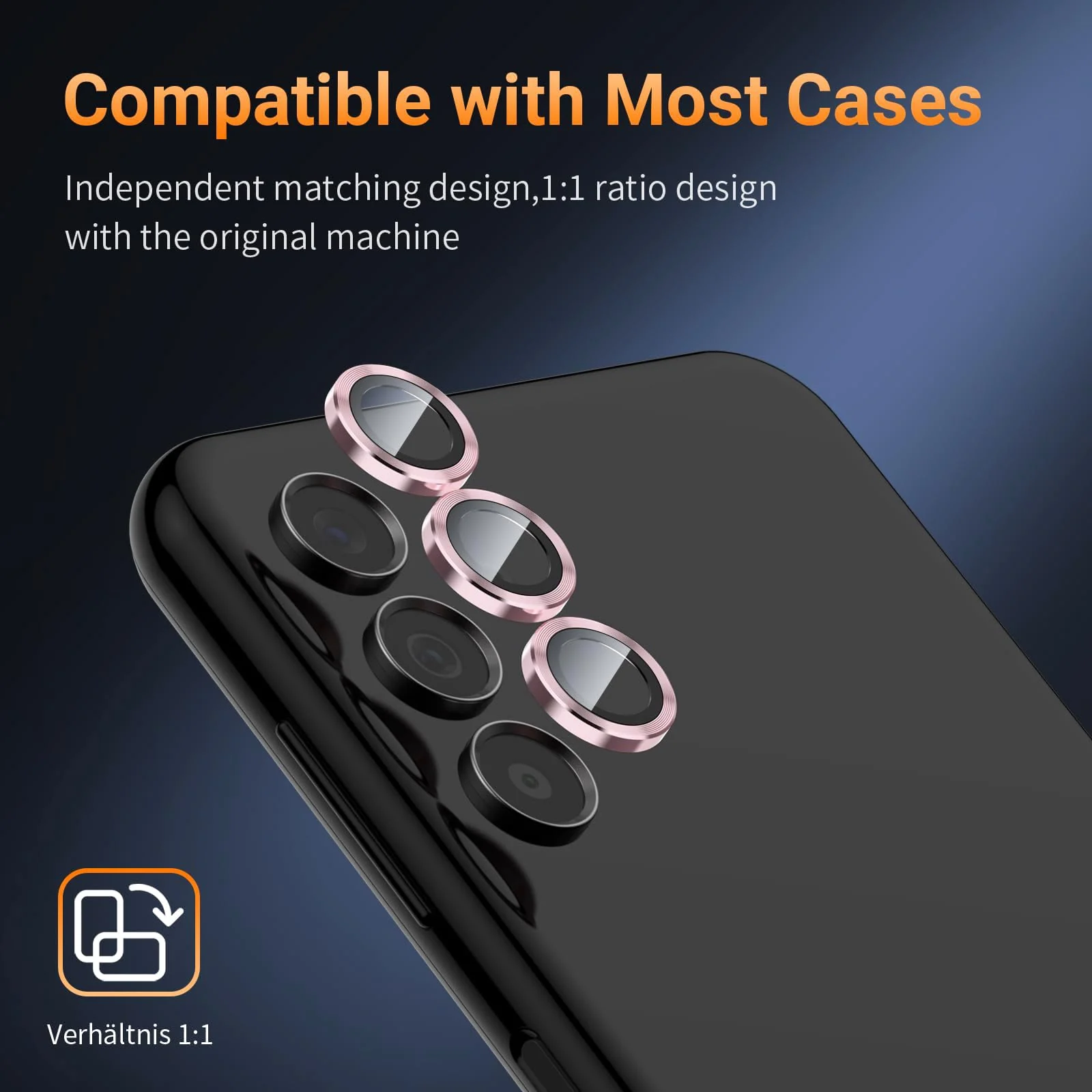 DL3 Mobilak Camera Lens Protector for Samsung Galaxy S24 FE Accessories, 9H Tempered Glass Metal Individual Ring Camera Cover Screen Protector for Samsung S24 FE, Case Friendly, Anti Scratch - Pink