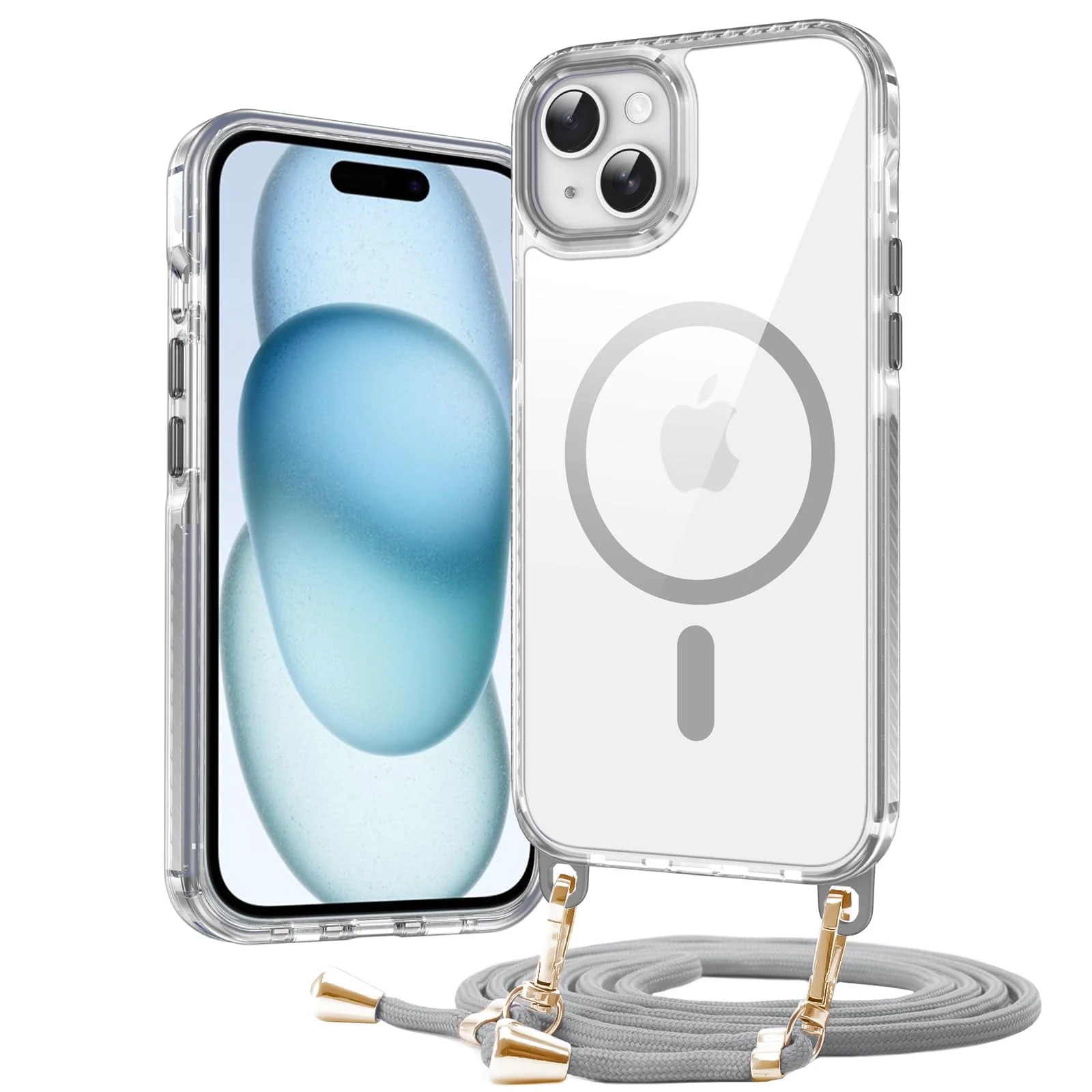 DL3 Mobilak Rugged Protective Case for iPhone 13 / iPhone 14, Compatible with MagSafe accessories, Supports wireless charging, Shock-absorbing protection - Gray