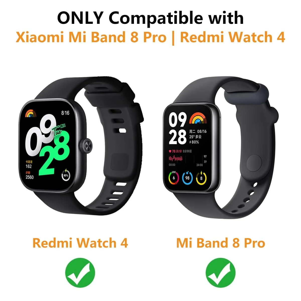 DL3 Mobilak Sport Strap Compatible with Xiaomi Redmi Watch 4/ Xiaomi Band 8 pro, Soft Silicone Sports Wristband for Men Women, Double Ring Adjustable Replacement - Red