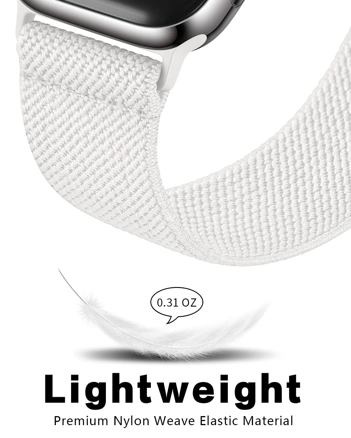 DL3 Mobilak Nylon Solo Loop Straps For Apple Watch Band 49mm 45mm 44mm 42mm 41mm 40mm 38mm, Elastic Wristbands for iwatch Ultra Series 9 8 7 6 5 4 3 2 1 Se (A. , 38MM/40MM/41MM) - A.White
