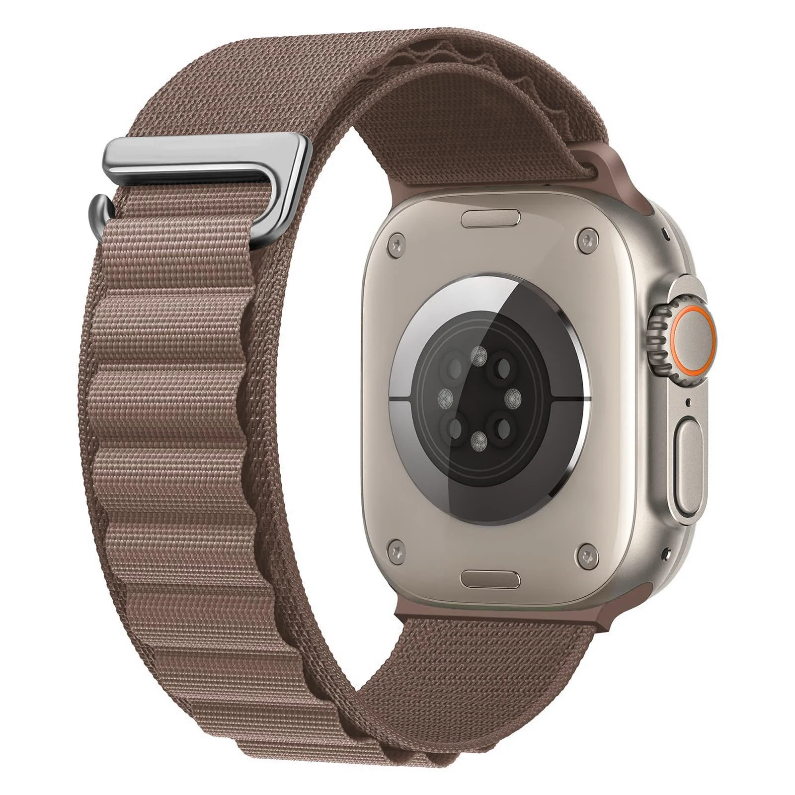 DL3 Mobilak Trail/Alpine Loop Nylon Band Compatible with Apple Watch Ultra 2/Ultra Band 49mm 45mm 44mm 42mm, Adjustable with Metal C-Hook Strap for iWatch Ultra Series 9/8/7/6/5/4/3/2/1/SE2/SE - Khaki