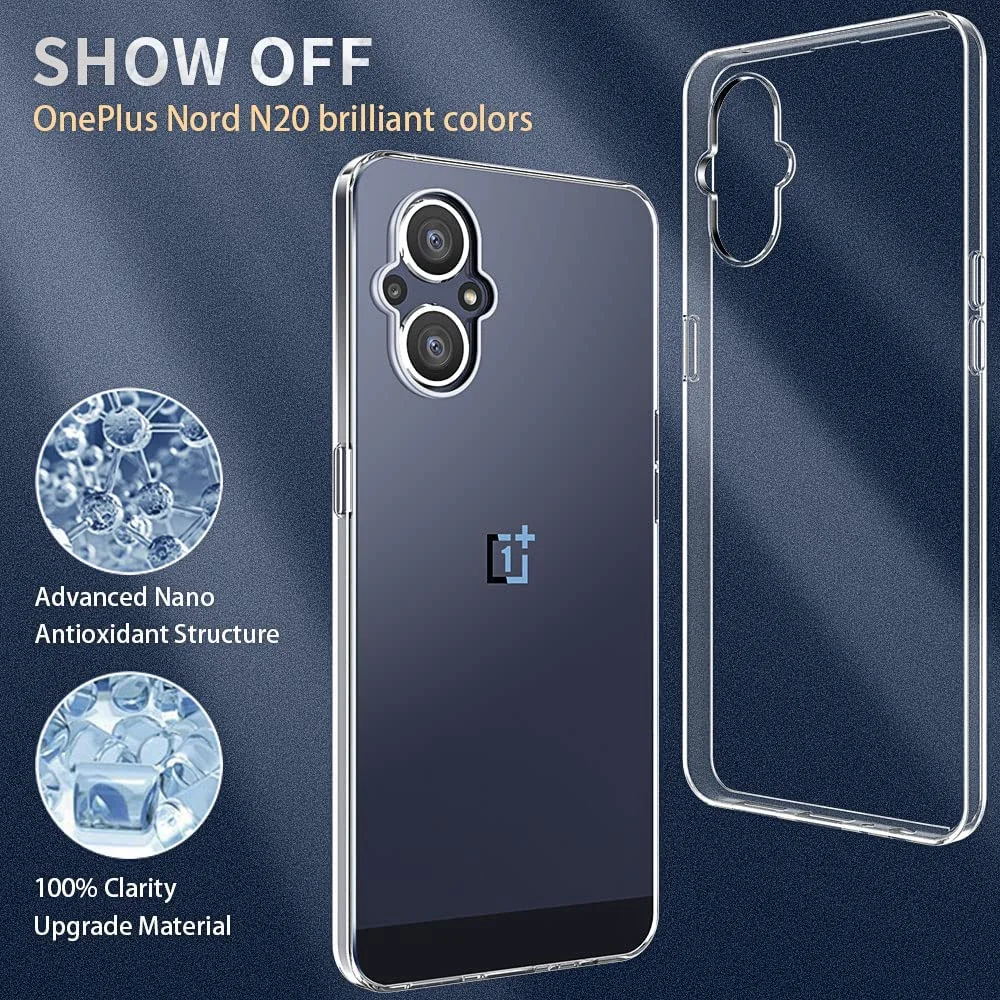 DL3 Mobilak Case Compatible with OPPO Reno 7Z 5G/OnePlus Nord N20 5G Case Crystal Soft TPU Gel Case Flexible Silicone Anti-Scratch Camera Protection TPU Cover - Clear