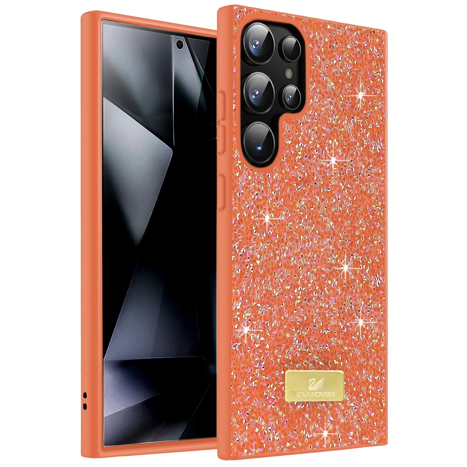 Case For Samsung Galaxy S22 Ultra Case Glitter, Sparkle Diamond Crystal Bling Case with Bling, Ultra Thin Lightweight Full Body Shockproof Anti-Scratch Protective Cover - Black