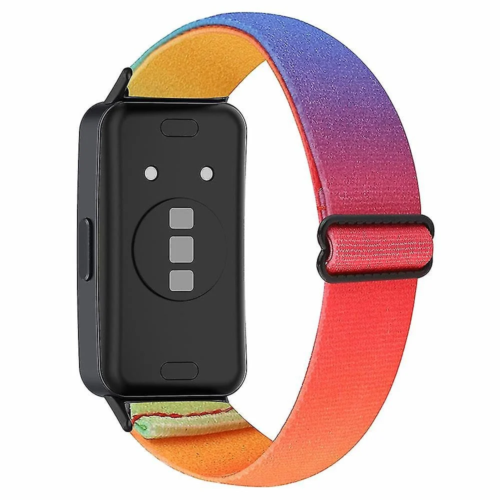 DL3 Mobilak Elastic Straps Compatible with Huawei Watch Fit Men Women, Adjustable Stretchy Bracelets Sport Nylon Replacement Bracelet for Huawei Watch Fit - Black
