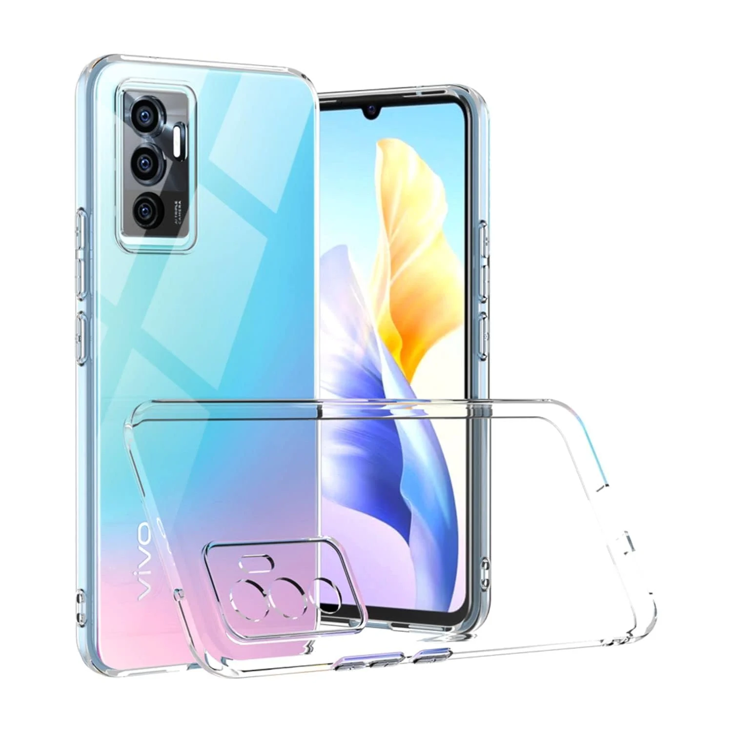 DL3 Mobilak Case Compatible with vivo V23E/vivo S10e/vivo Y75 4G Case Crystal Soft TPU Gel Case Flexible Silicone Anti-Scratch Camera Protection TPU Cover - Clear