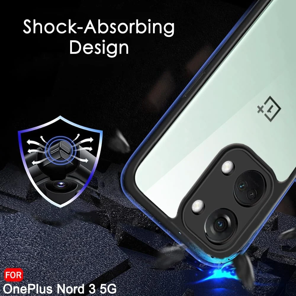 DL3 Mobilak Clear TPU Case for OnePlus Nord 3 / OnePlus Ace 2V, Camera protection, Shock-absorbing protection, Scratch-resistant surface - Black
