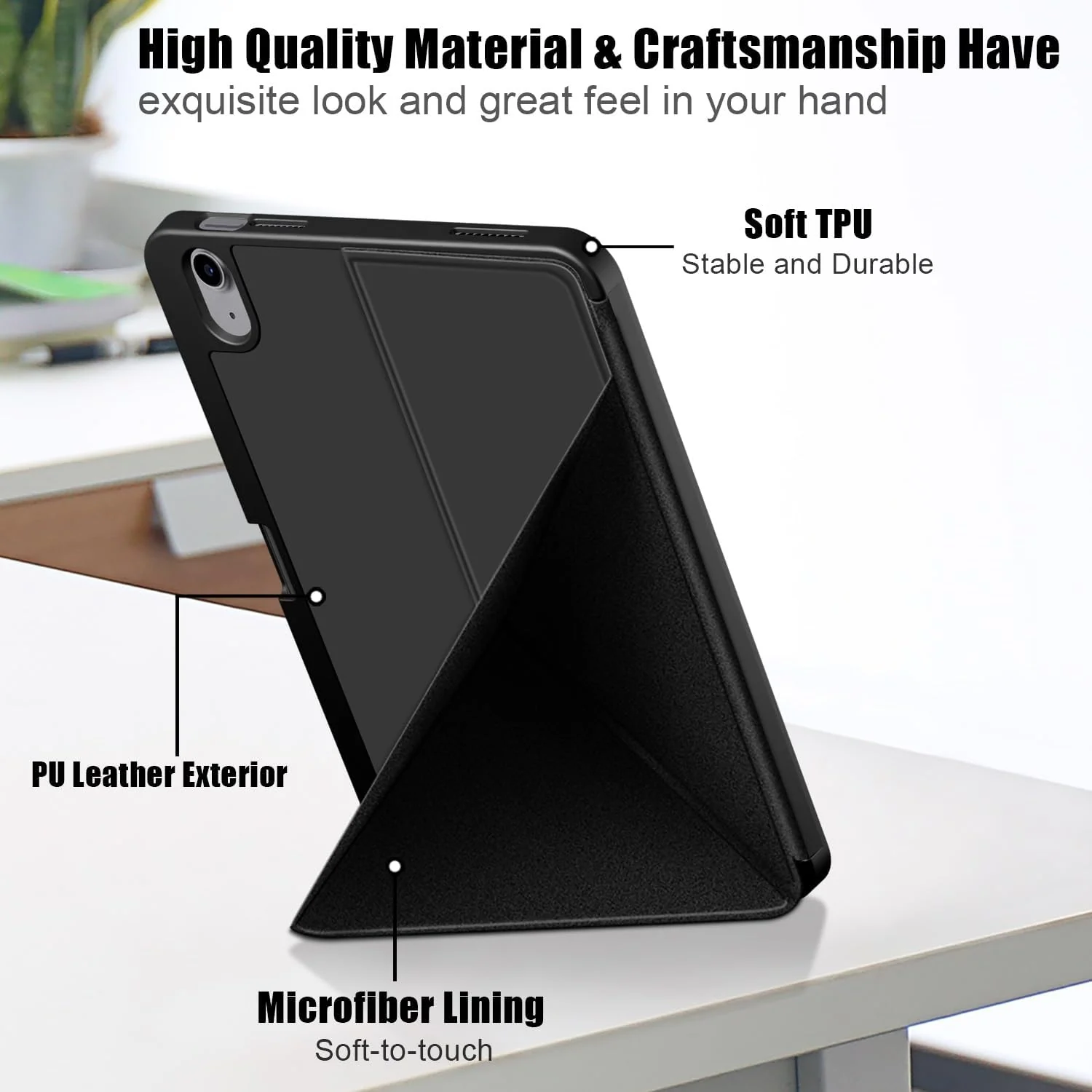 DL3 Mobilak For Samsung Galaxy Tab A7 Lite 8.7 Inch 2021 Model (SM-T220/T225/T227) Case, Smart Stand, Pencil Holder, Shockproof Slim Lightweight Leather Cover, Modern Abstract Design - Black