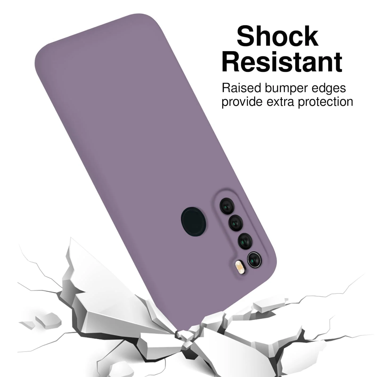 DL3 Mobilak Silicone Protective Case for Xiaomi Redmi Note 8, Shock-absorbing protection, Scratch-resistant surface, Soft microfiber lining - Lavender