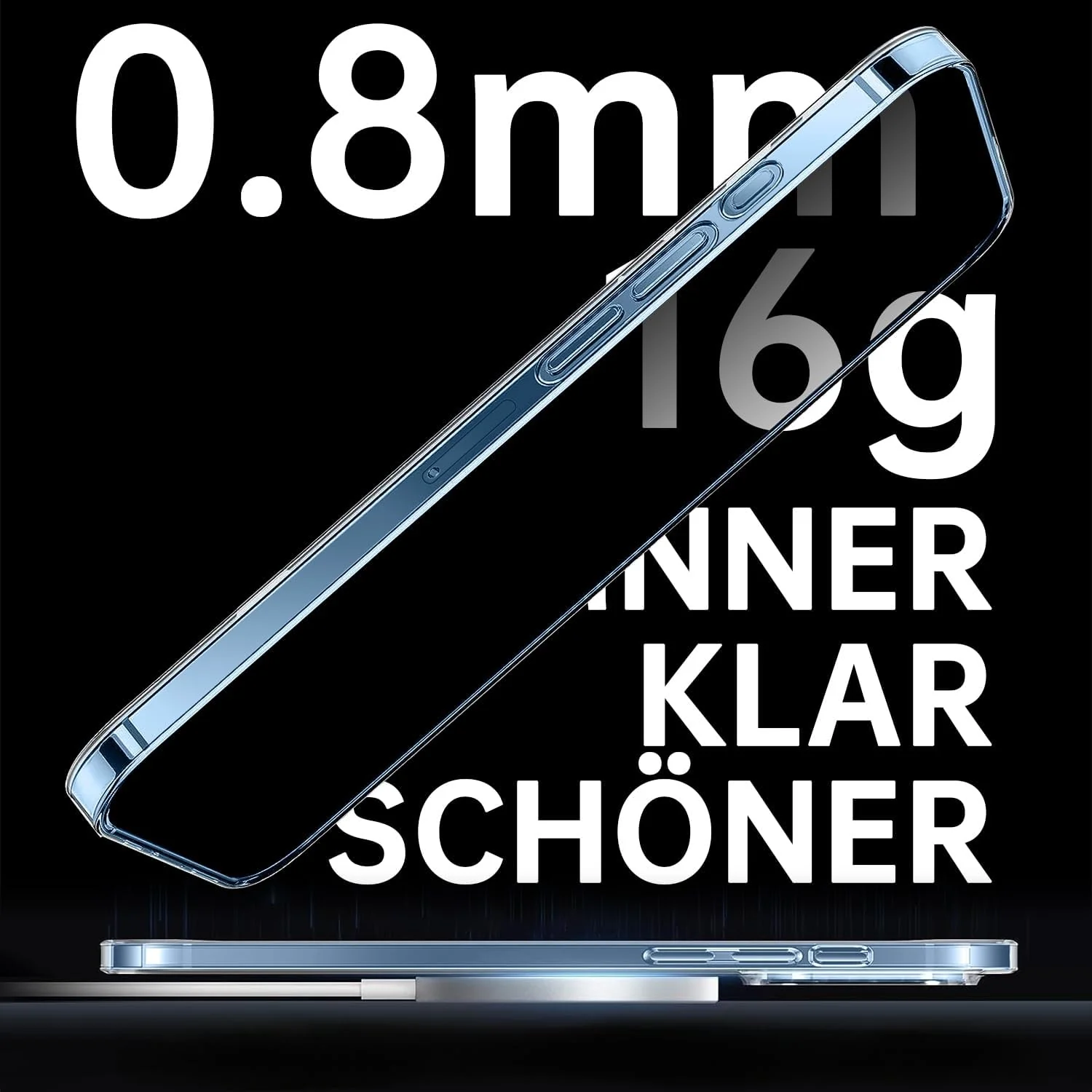 DL3 Mobilak Clear TPU Protective Case for iPhone with Camera Protection and Shockproof Design - Clear