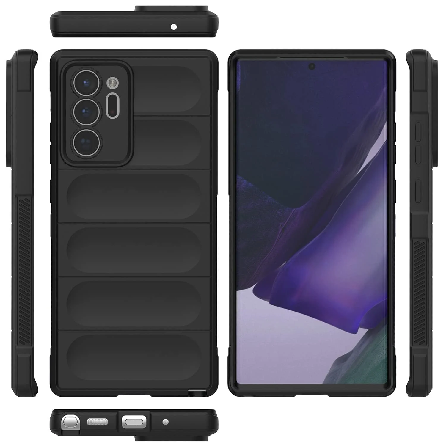 DL3 Mobilak Flexible Silicone and TPU Protective Case with Camera Protection for Samsung Galaxy Note 20 Ultra - Black