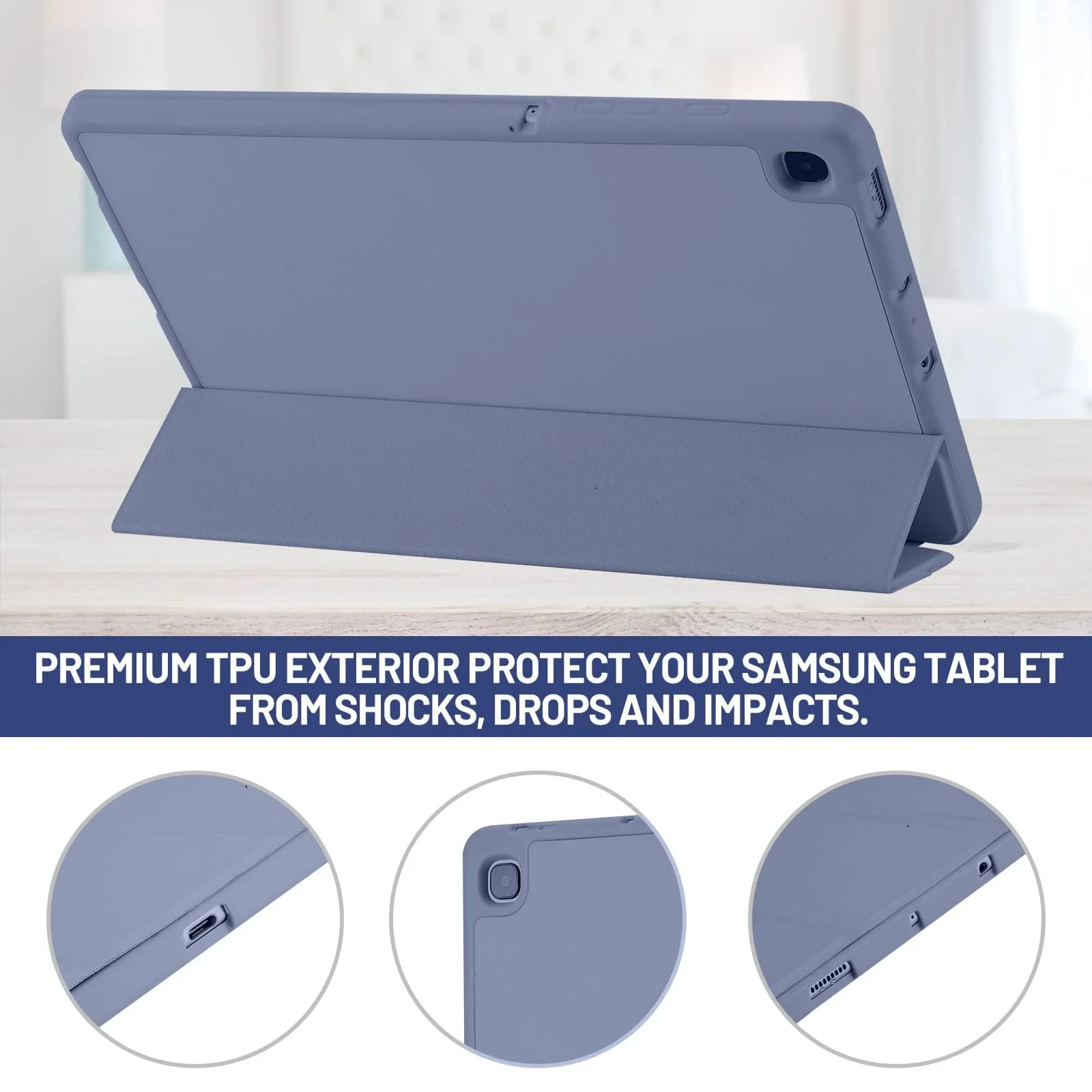 DL3 Mobilak Smart Case For Samsung Galaxy Tab S6 Lite 10.4 inch 2022 (SM-P613/P619) & 2020 (SM-P610/P615) with Pencil Holder, Soft TPU Smart Stand Back Cover Auto Wake/Sleep - lavender