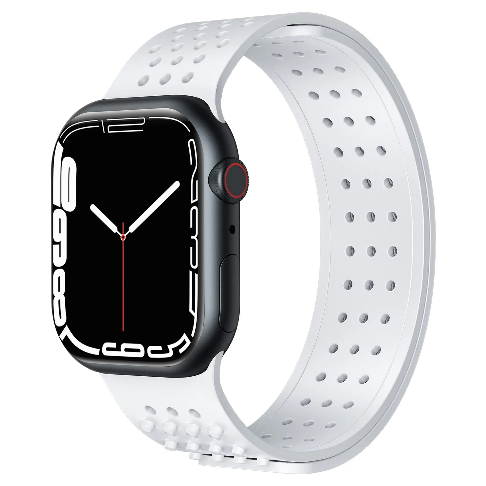 Dl3 Mobilak Soft Silicone Band For Apple Watch Ultra Bands 49MM 45MM 44MM 42MM,Sport Replacement Wristband No Clasps for iWatch Series 8 ultra 7 6 5 4 SE 3 2 Women Men,Waterproof Strap (White)