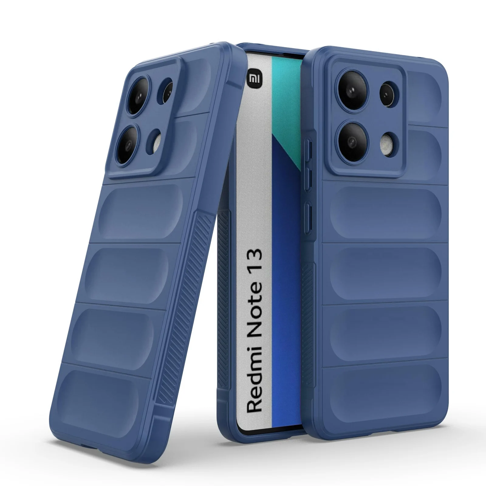 DL3 Mobilak Silicone Case for Xiaomi Redmi Note 13 4G Heavy Duty Protective [Slim Fit] Shockproof Soft Flexible Protective Design Shock-Absorption TPU Cover With Camera Protection - Navy