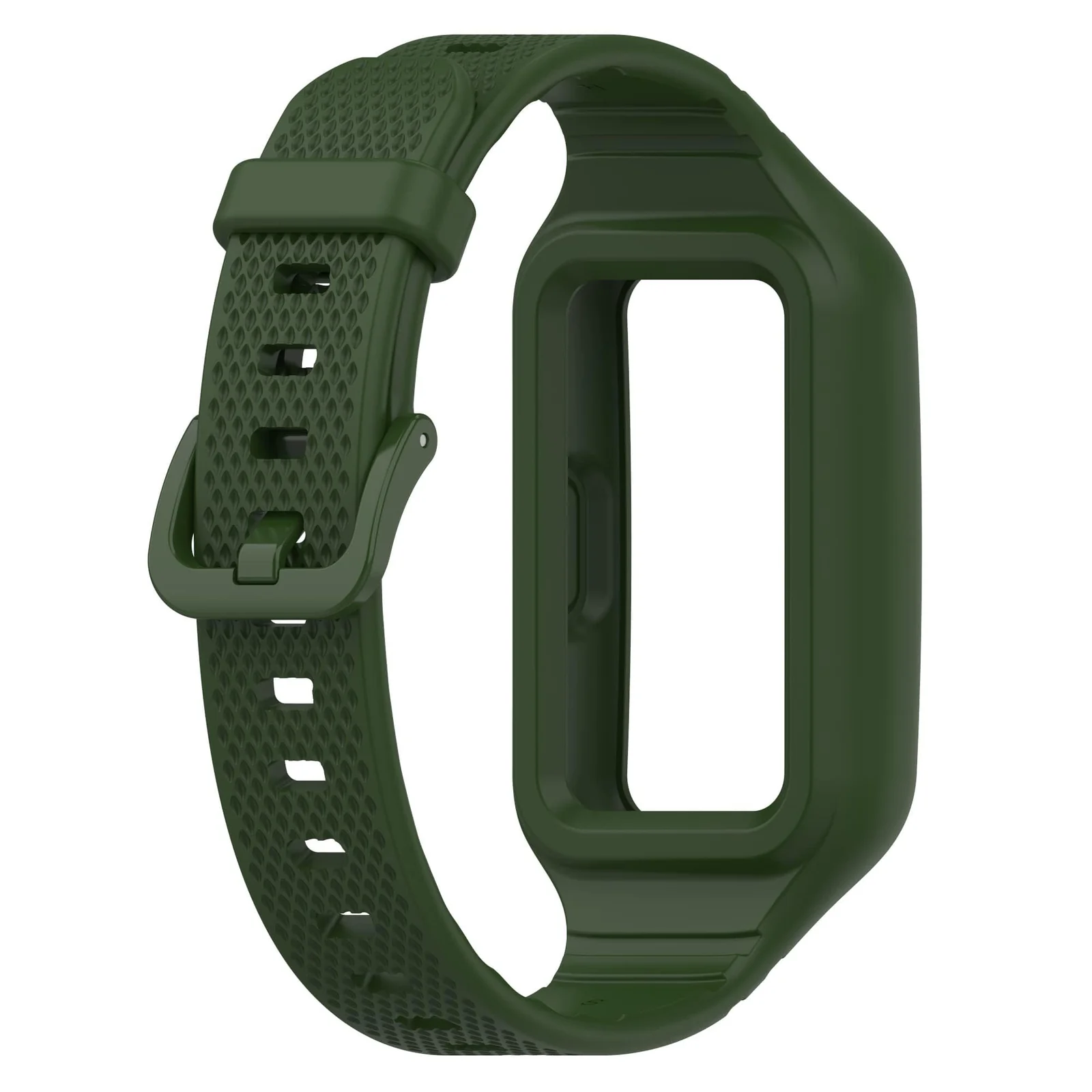 DL3 Mobilak Strap Compatible with Huawei Band 10/9/8/7/6/6 Pro, Adjustable Replacement Strap - Silicone Replacement Wrist Strap With Built-in Case Cover For Honor Band 6/7 - Black - Army Green