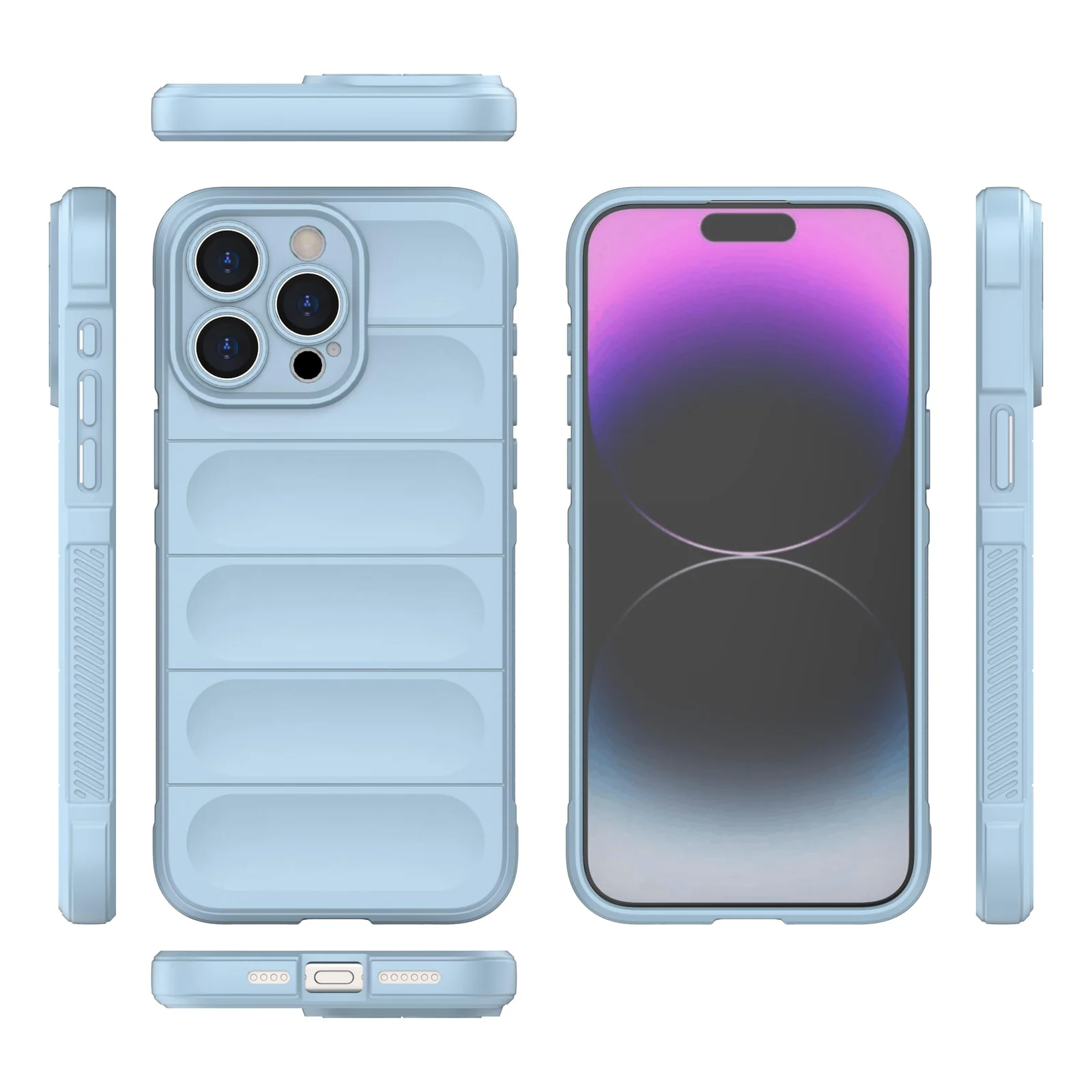 DL3 Mobilak Rugged Protective Case for iPhone 11 Pro Max 6.5-Inch, Camera protection, Shock-absorbing protection, Non-slip grip - Baby Blue
