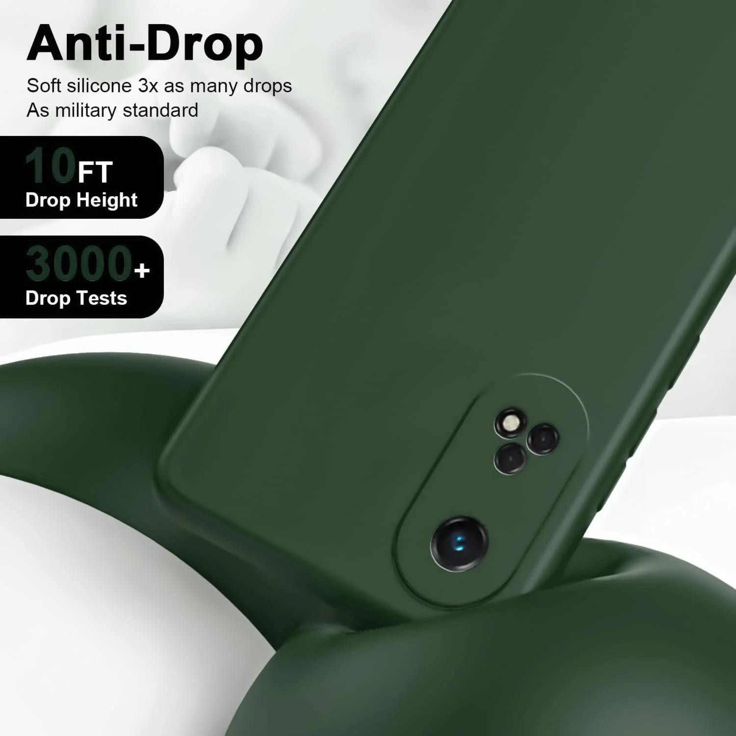 DL3 Mobilak OPPO Reno 8T 4G (Not 5G) Case, Soft Flexible Silicone Gel Rubber Bumper Cover, Full Body Shockproof Protective Phone Case - Green