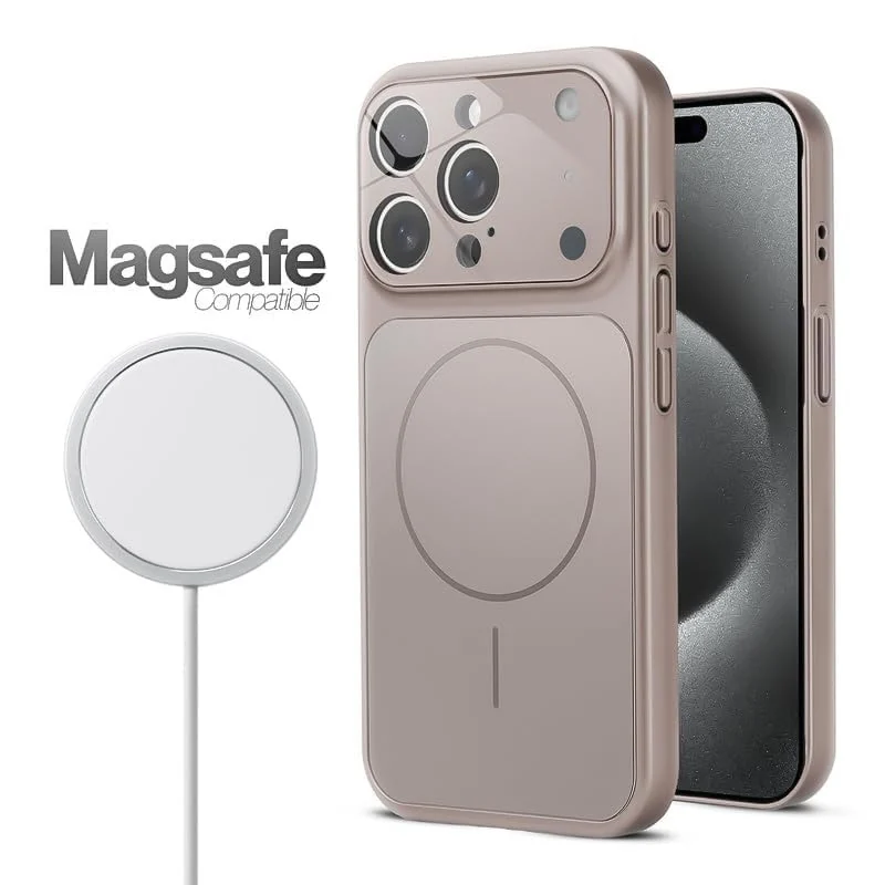 DL3 Mobilak MagSafe-Compatible Magnetic Case for iPhone 13 Pro with Camera Protection and Shockproof Design - Titanium Gold