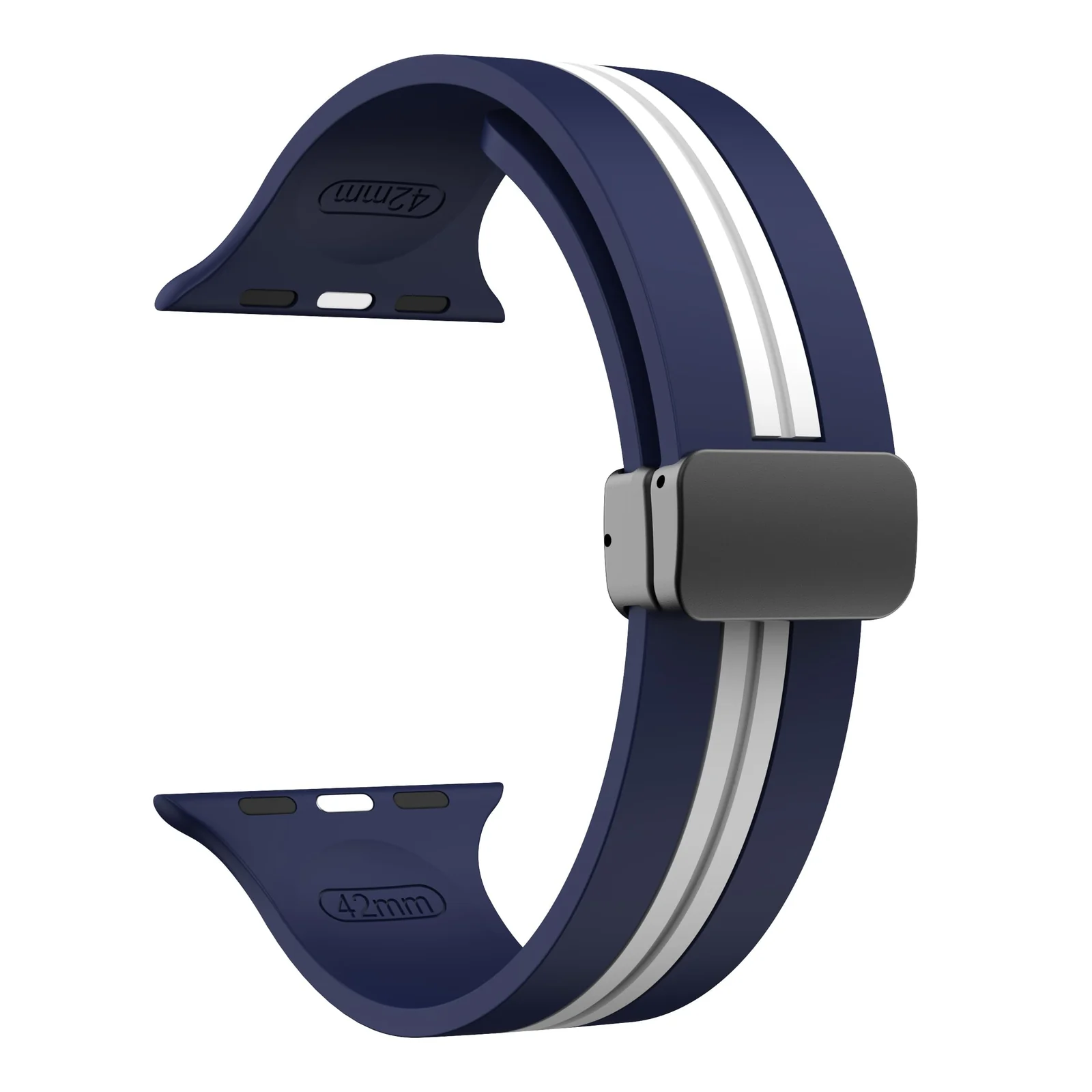 DL3 Mobilak Magnetic Strap for Apple Watch Band 49mm 45mm 44mm 41mm 40mm 38mm 42mm, Silicone Replacement Wristband Strap for iwatch Series 9 8/7/6/5/4/3/2/SE (38mm/40mm/41mm) - Blue White