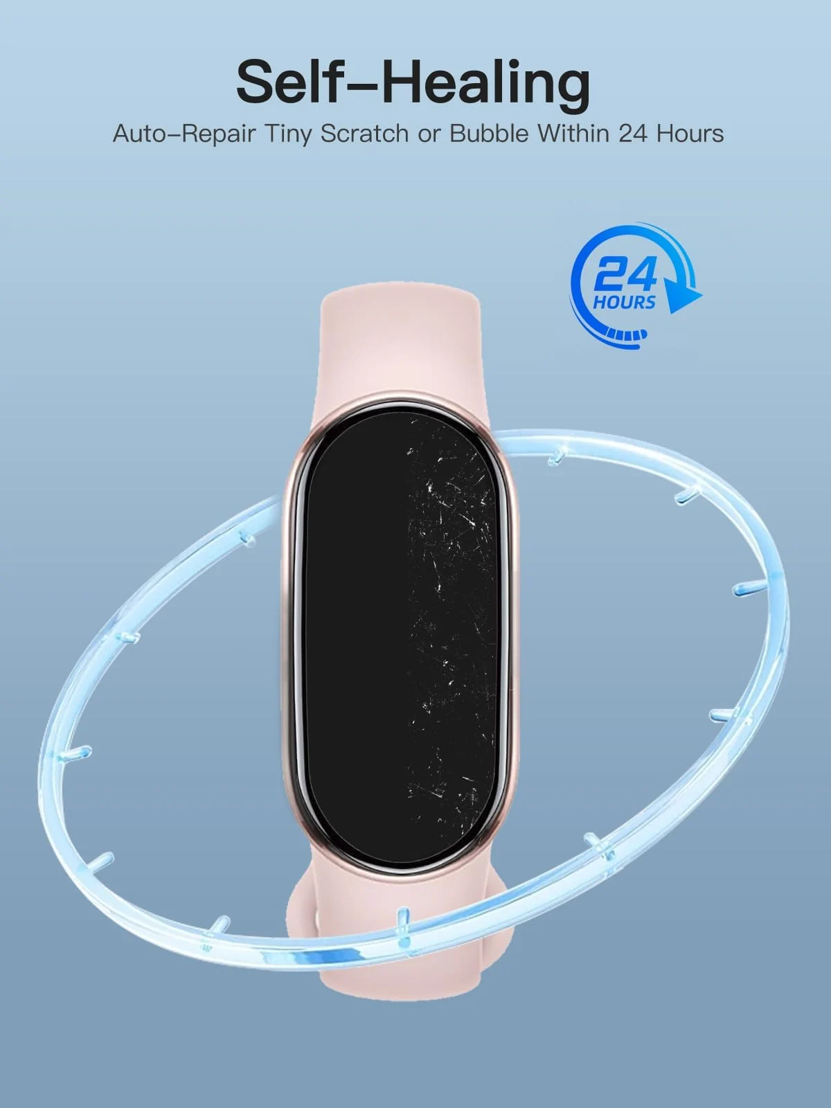DL3 Mobilak Screen Protector For Xiaomi Mi Band 10/9/8, 3D Curved Soft Edge Protective Film [Anti-Scratch] [Bubble Free] [Ultra Shatterproof] [High Sensitive] (Not Glass) For Xiaomi Smart Band 8/9/10 - Black