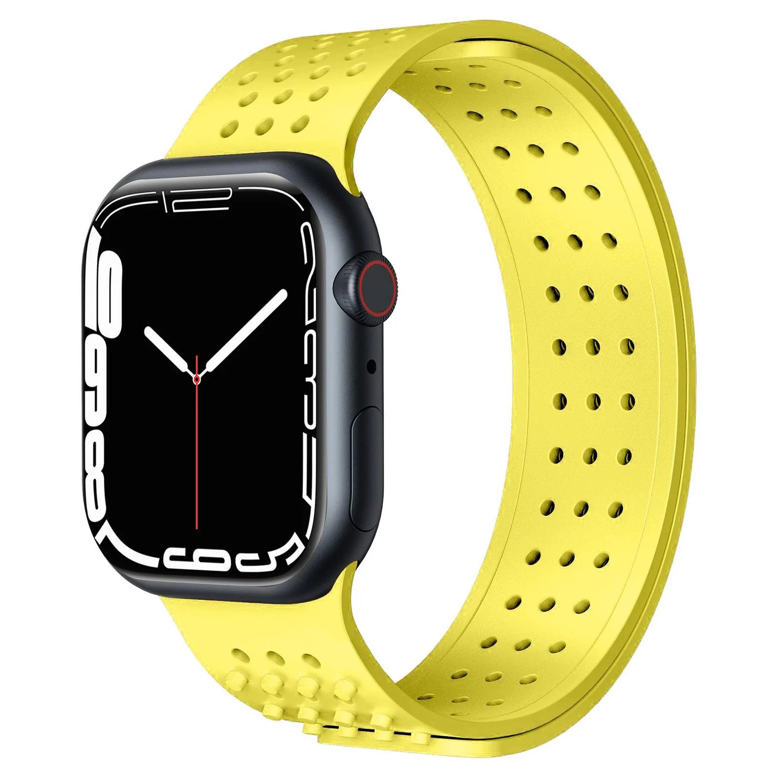 DL3 Mobilak Soft Silicone Band For Apple Watch Ultra Bands 49mm 45mm 44mm 42mm, Sport Replacement Wristband No Clasps for iWatch Series 8 ultra 7 6 5 4 SE 3 2 Women Men, Waterproof Strap - Yellow
