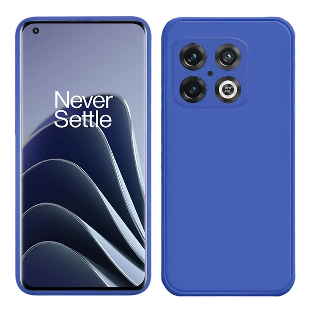 DL3 Mobilak Silicone Protective Case for OnePlus 10 Pro, Shock-absorbing protection, Scratch-resistant surface, Soft microfiber lining - Light Blue