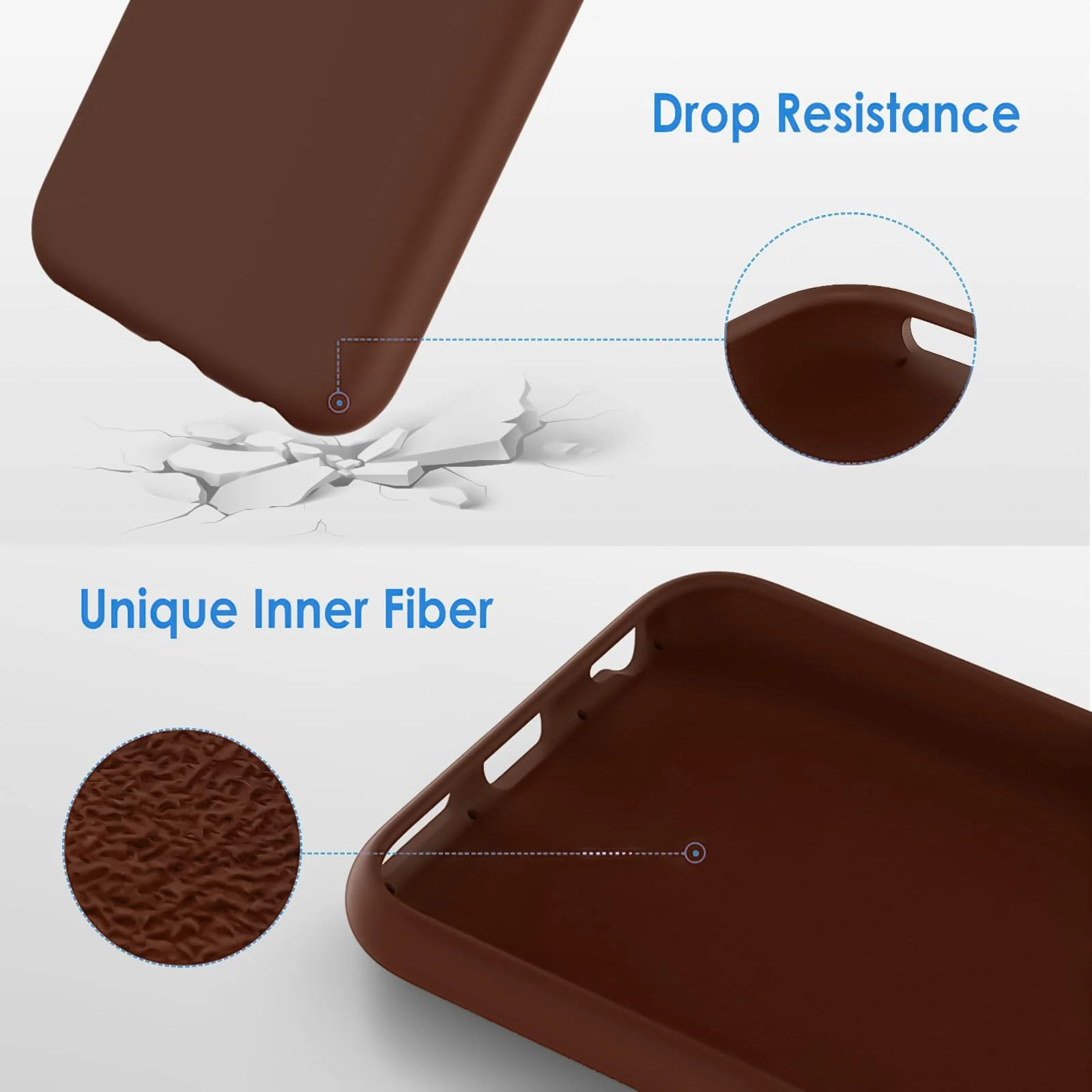 DL3 Mobilak Liquid Silicone Protective Case with Soft Microfiber Lining for iPhone 6 / 6S - Brown