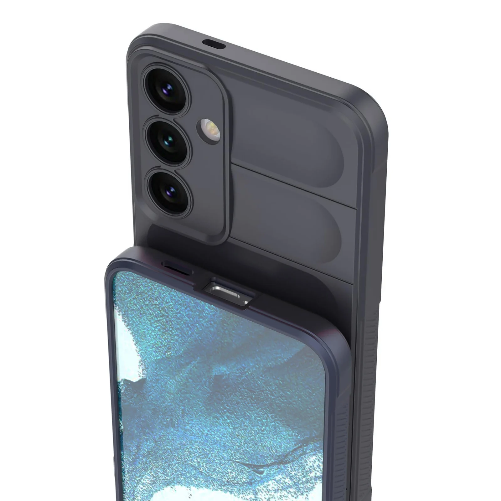 DL3 Mobilak Silicone Case for Samsung Galaxy A55 Heavy Duty Protective [Slim Fit] Shockproof Soft Flexible Protective Design Shock-Absorption TPU Cover With Camera Protection - Dark Gray