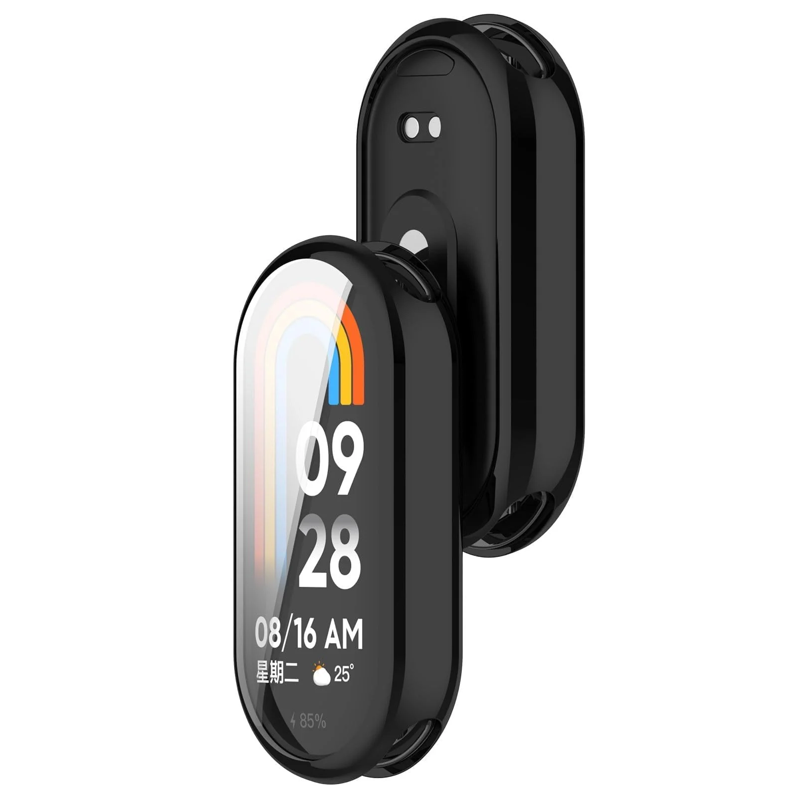 DL3 Mobilak Case Cover for Xiaomi Mi Band 10/9 / 8, Soft HD TPU Clear Film Case, Lightweight cover, Anti-Scratch and Anti-Fall for Protective Shell For Xiaomi Smart Band 10/9/8 - Black