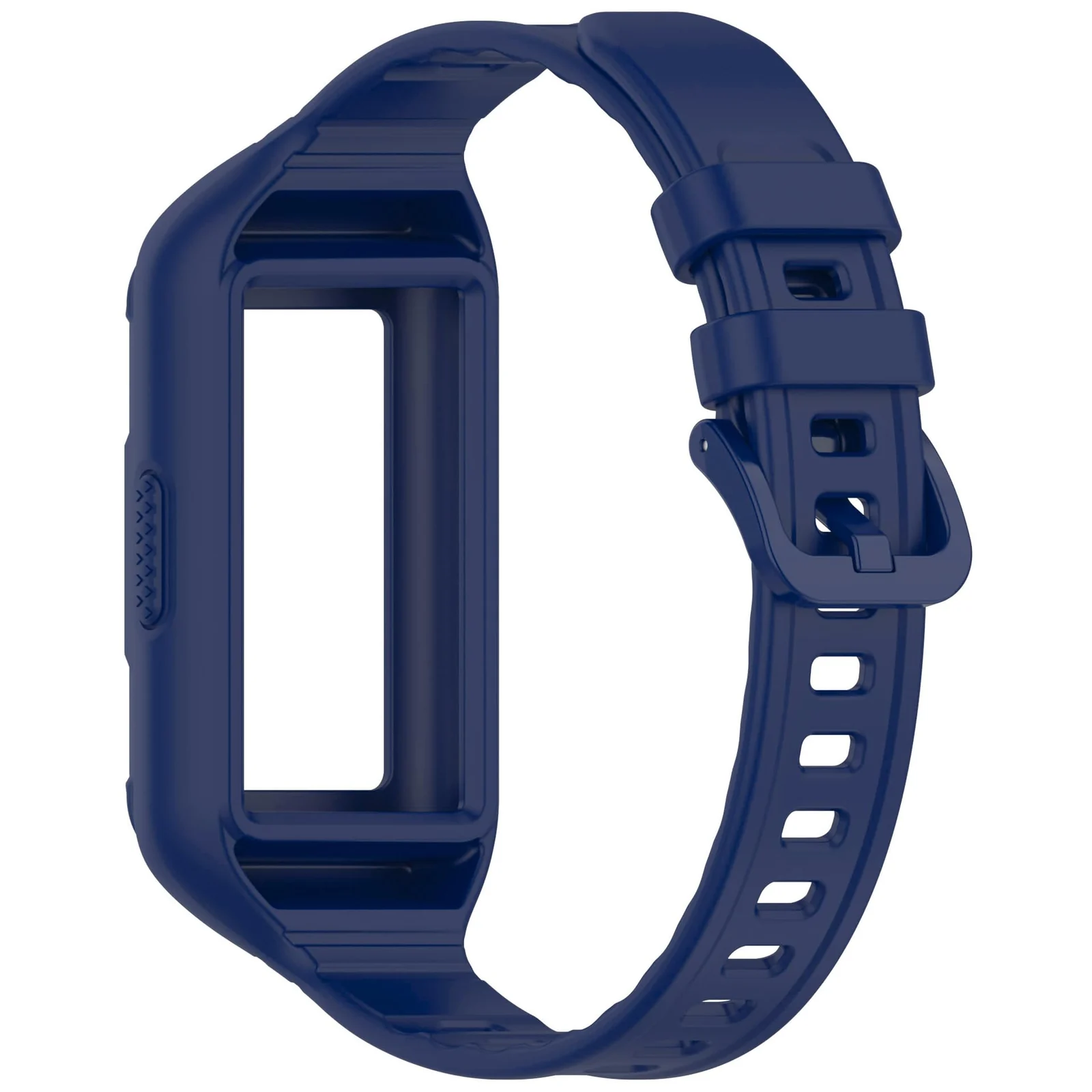 MOBIGON Rugged Silicone Strap with Bumper Case for Huawei Band 11 Pro, Blue