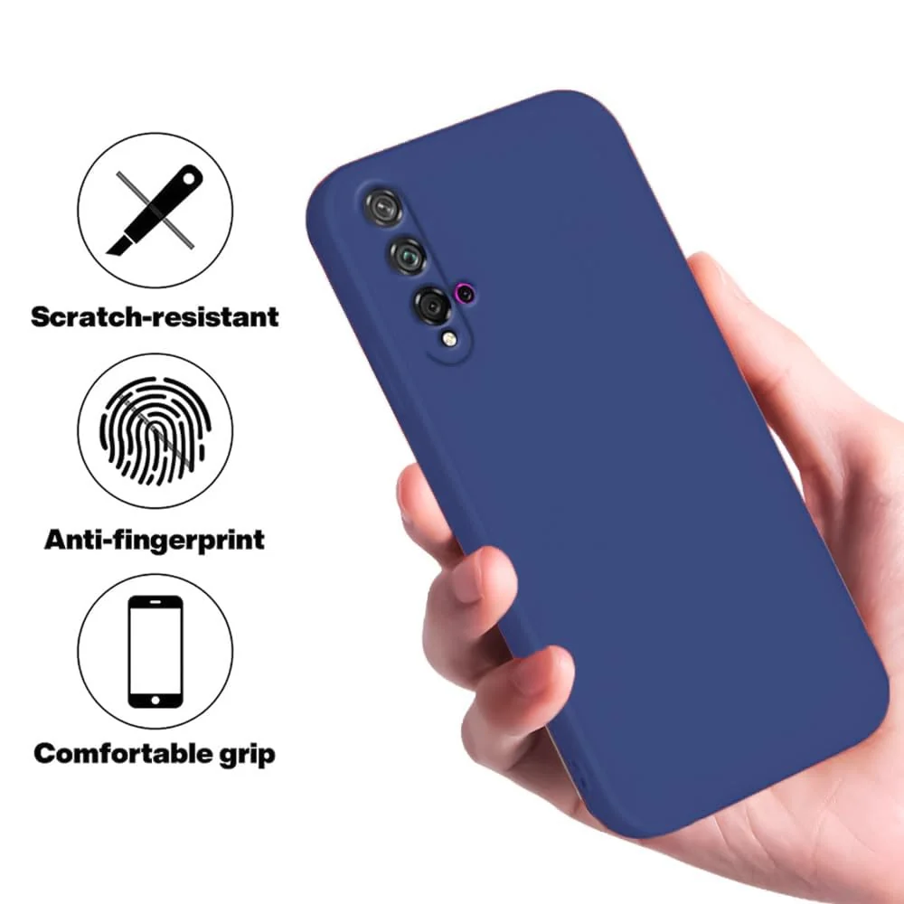 DL3 Mobilak Liquid Silicone Protective Case for Huawei nova 5T with Microfiber Lining and Shockproof Design - Blue 1