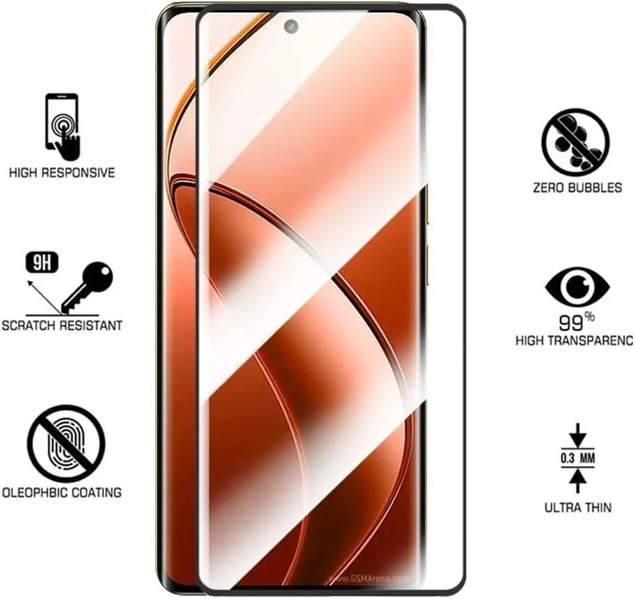 DL3 Mobilak Screen Protector for realme P1 Pro 5G, Tempered Glass Screen Saver Premium HD Protective, Scratch Resistant, NO-Bubble, 9H Hardness, Full Coverage Film - Clear