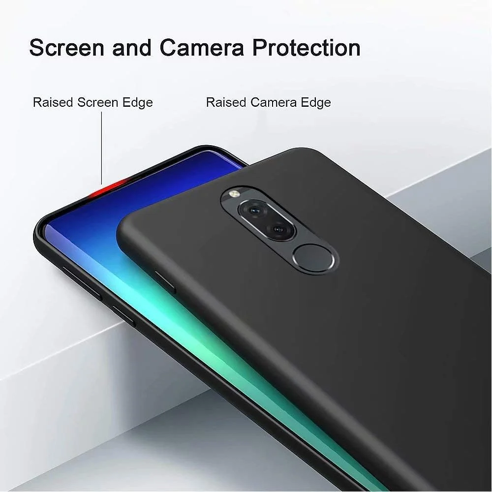 DL3 Mobilak Huawei Mate 10 Lite Case, Soft Flexible Silicone Gel Rubber Bumper Cover, Full Body Shockproof Protective Phone Case - Black