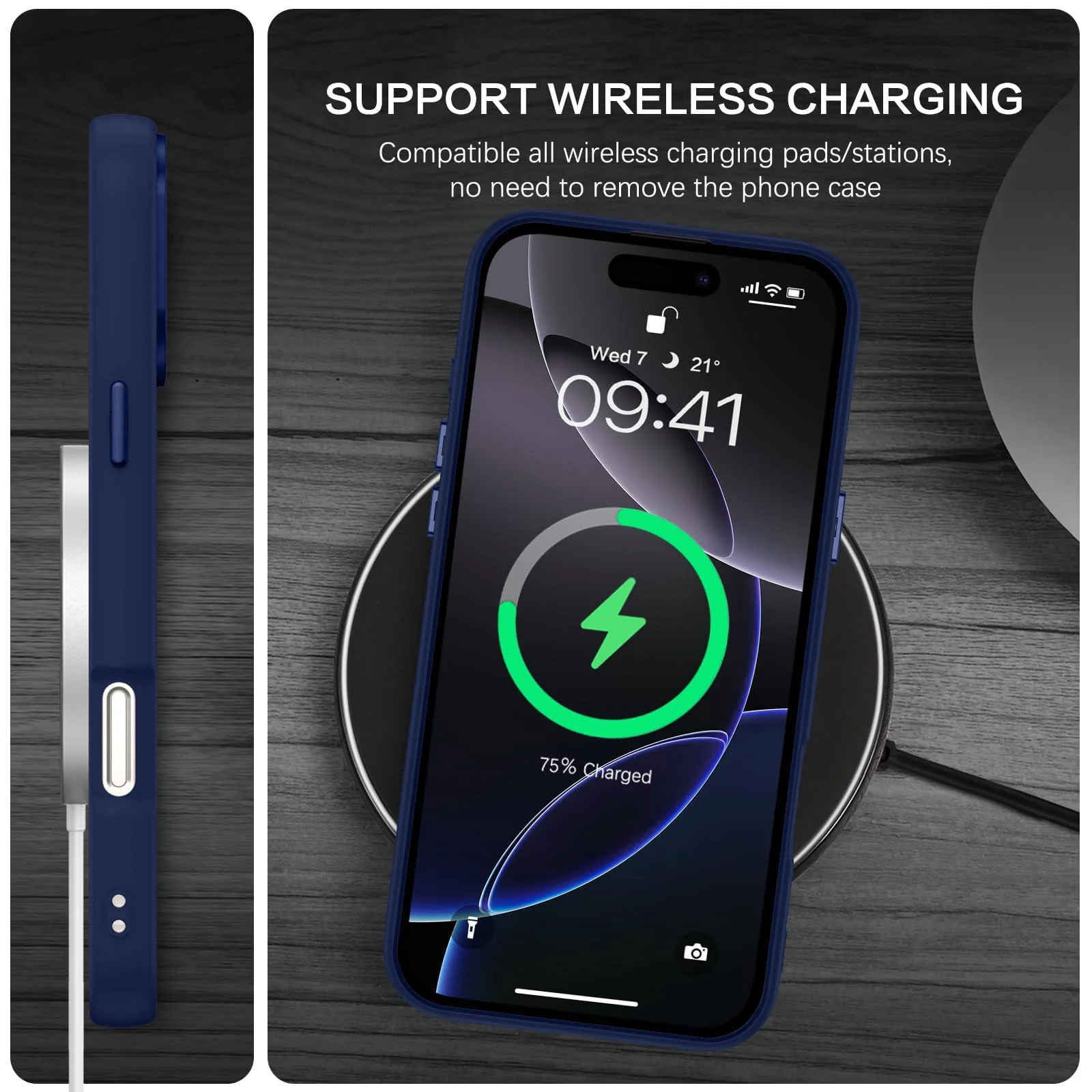 DL3 Mobilak Case for iPhone 15 Pro 6.1-Inch Magnetic Translucent Matte Phone Cases [Compatible with MagSafe] Thin Slim Fit Shockproof Bumper Hard Protective Cover for Women Men Girls - Blue