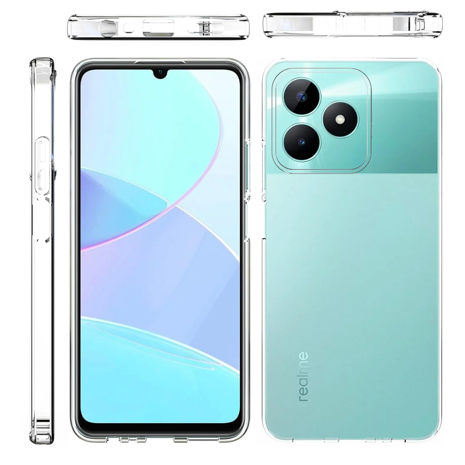 DL3 Mobilak Case Compatible with realme C53 / realme Narzo N53 Case Crystal Soft TPU Gel Case Flexible Silicone Anti-Scratch Camera Protection TPU Cover - Clear
